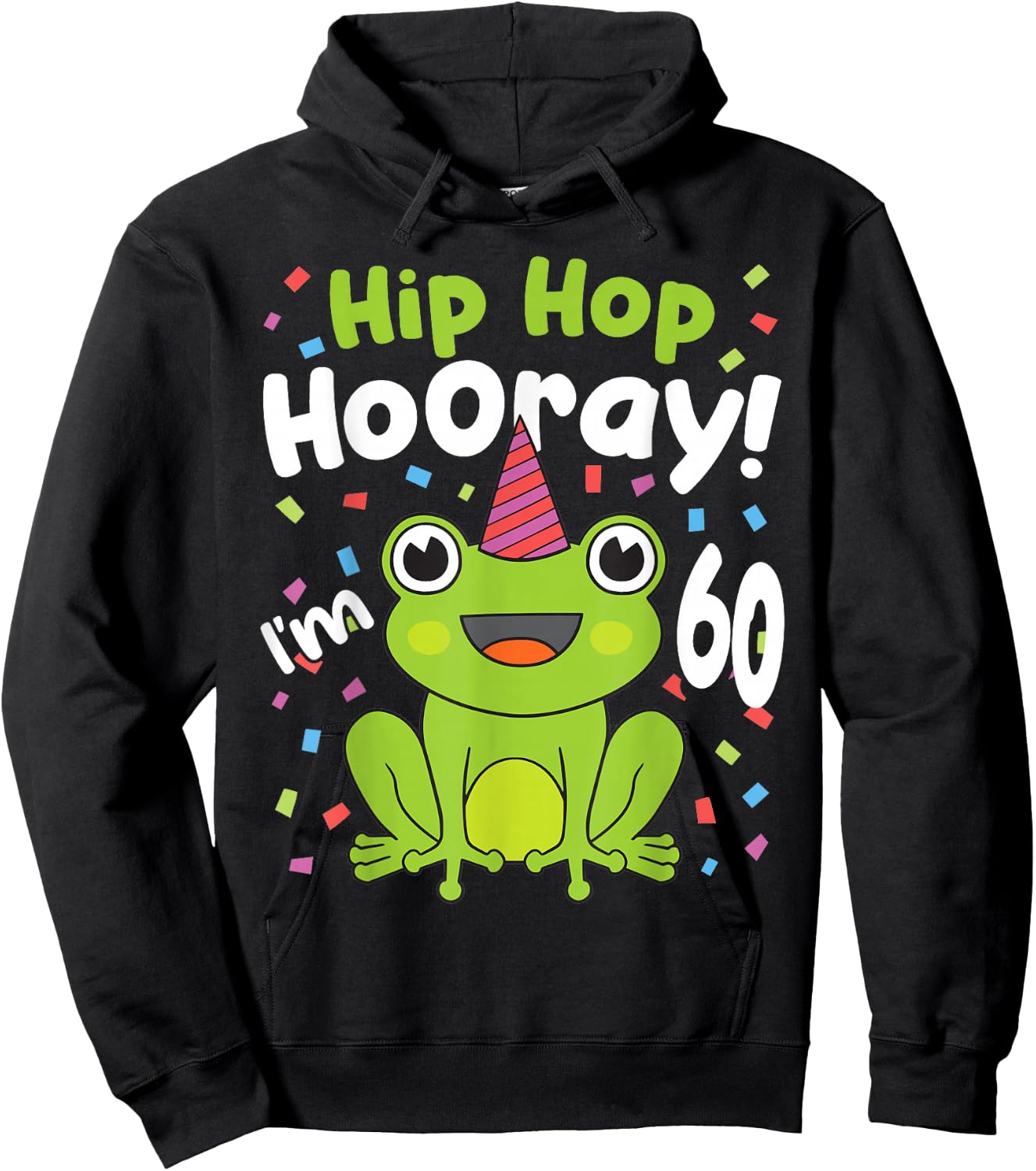 60th Birthday Boy Frog Lover 60 Year Old Funny B-Day Hoodie - Hoodie | Black