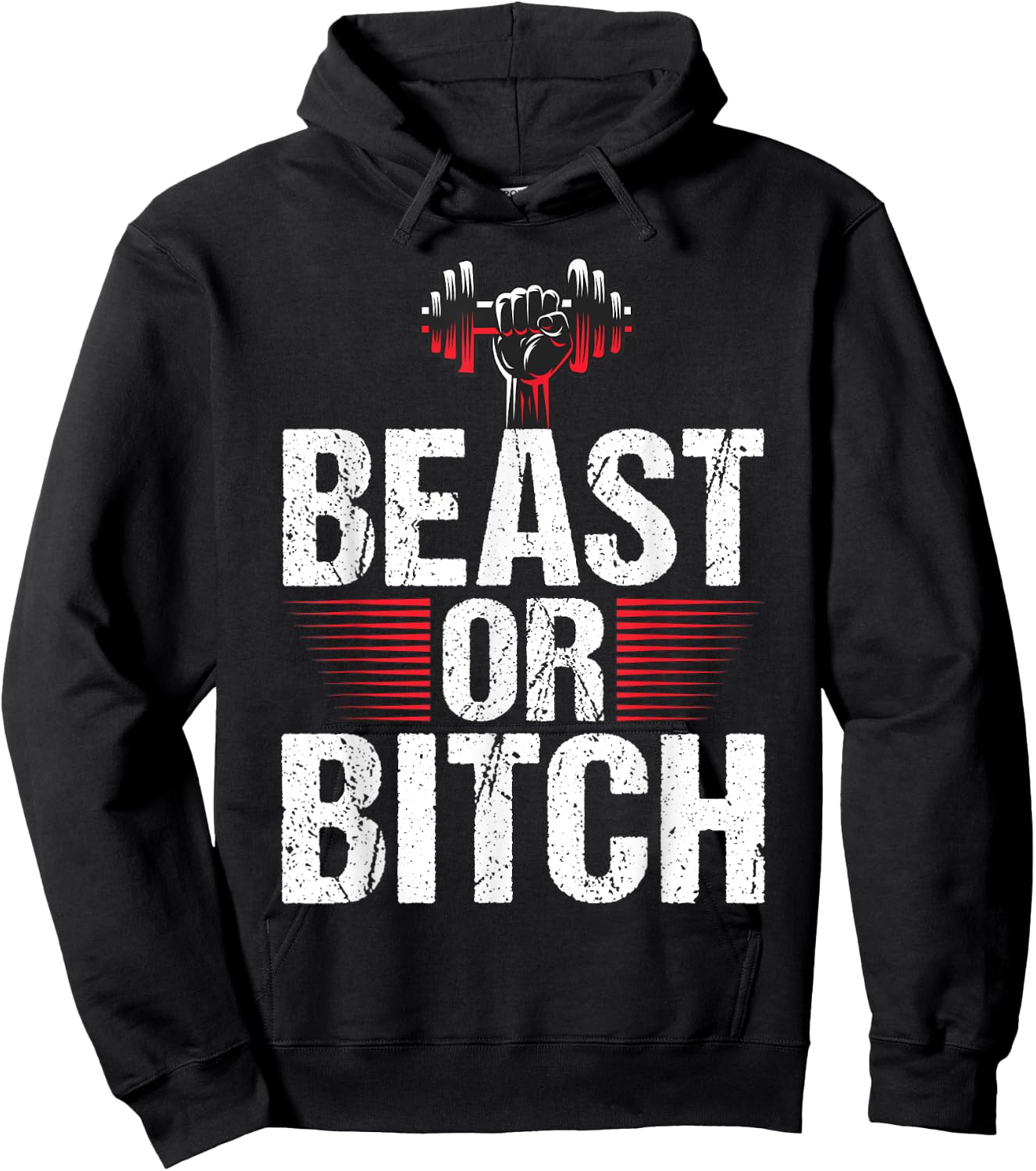 Beast Or Bitch | Fitness Weightlifting Deadlift Workout Gym Hoodie - Hoodie | Black
