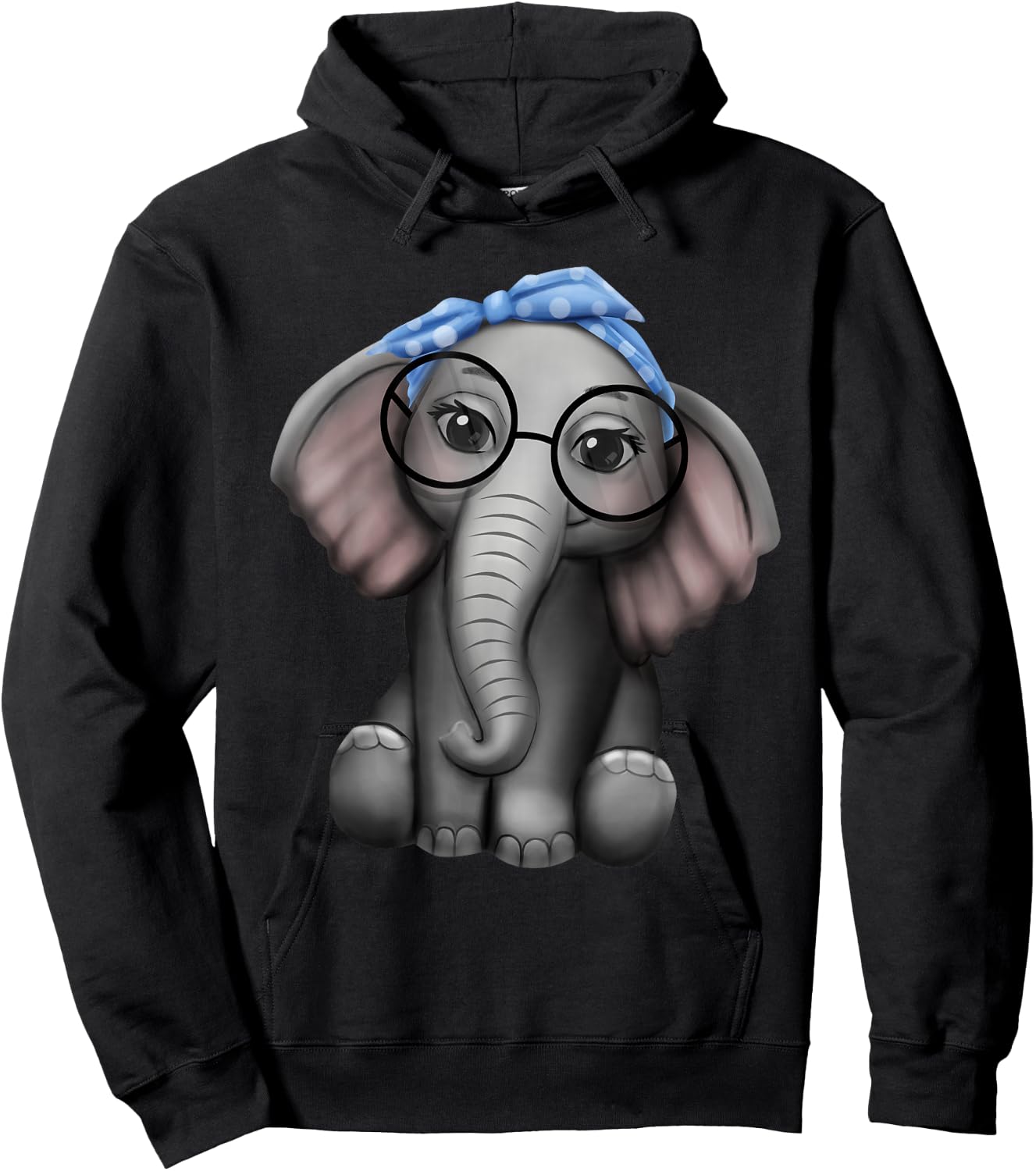 Elephant Nerd Glasses Headband Clothes Gift Elephant Hoodie - Hoodie | Black