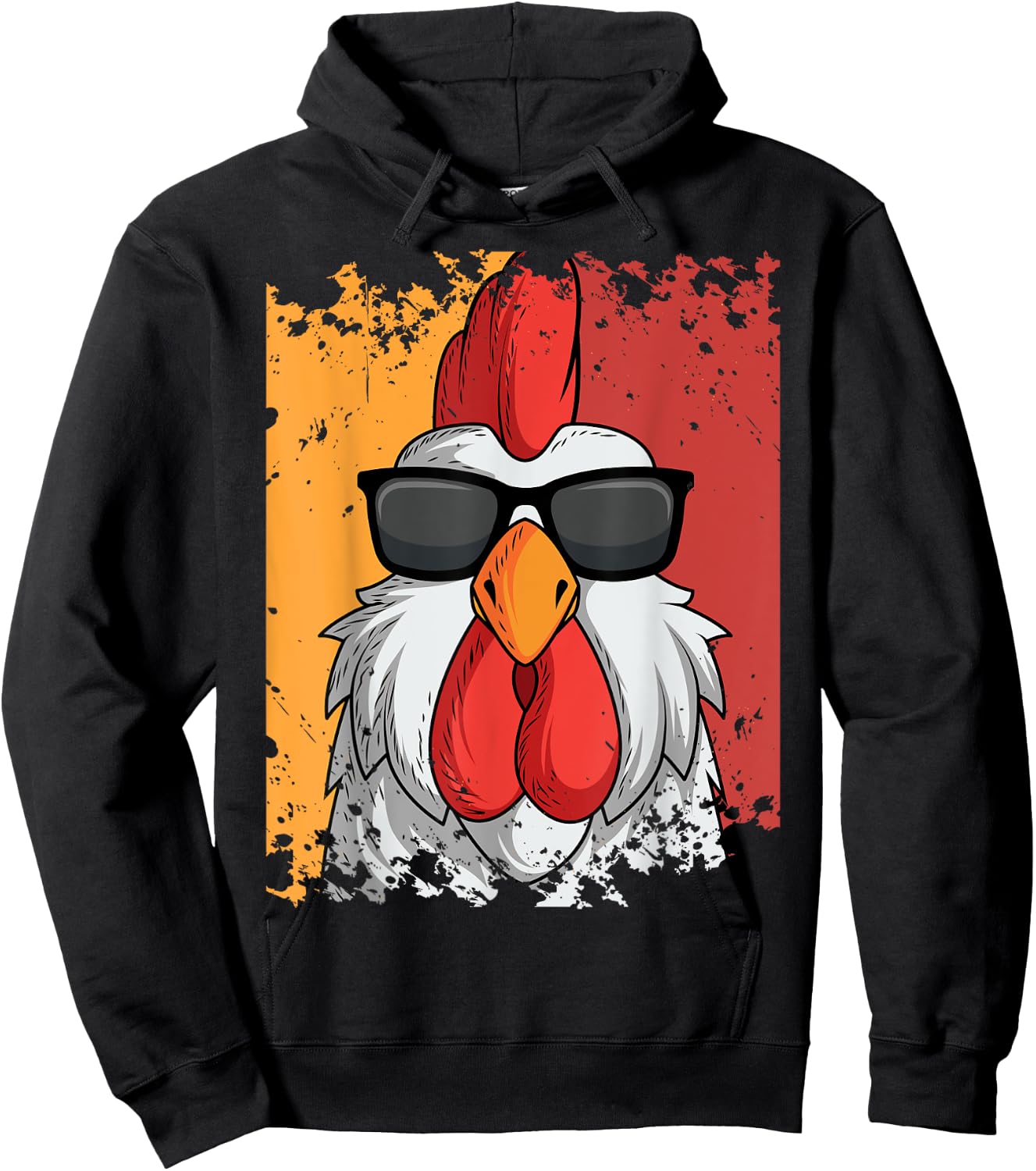 Rooster Retro Vintage Sunglasses Chicken Farm Poultry Lover Hoodie - Hoodie | Black