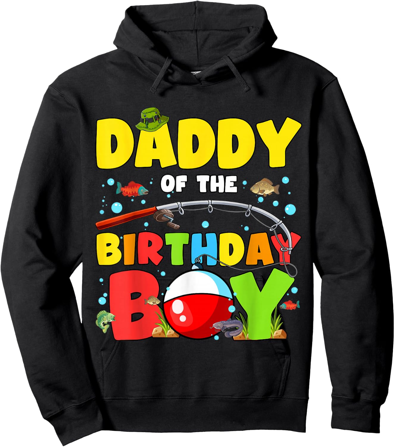 Daddy Of The Birthday Boy Fishing O-Fish-Ally Family Party Hoodie - Hoodie | Black