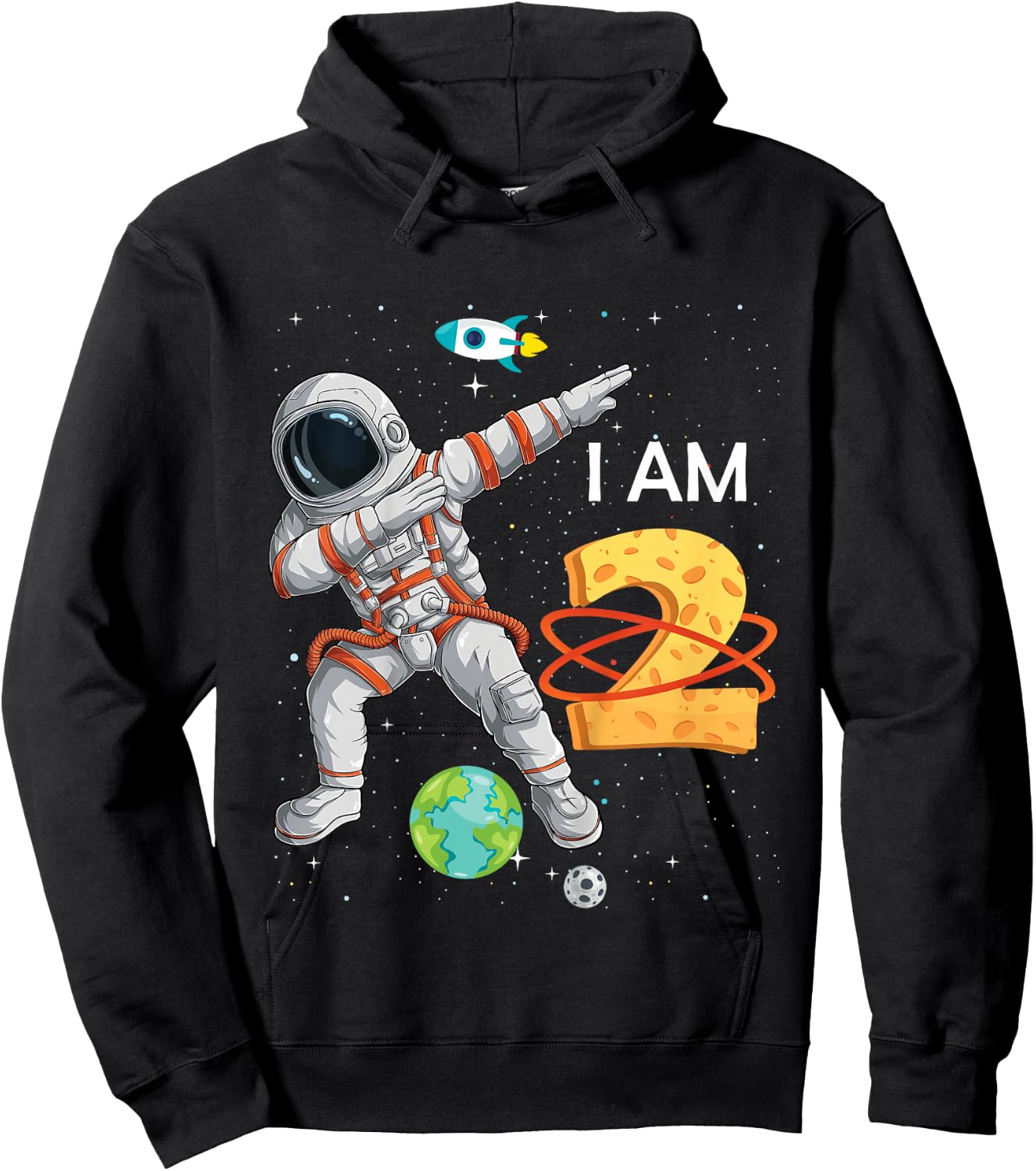 2 Years Old Birthday Boy Astronaut Space 2nd B-Day Hoodie - Hoodie | Black