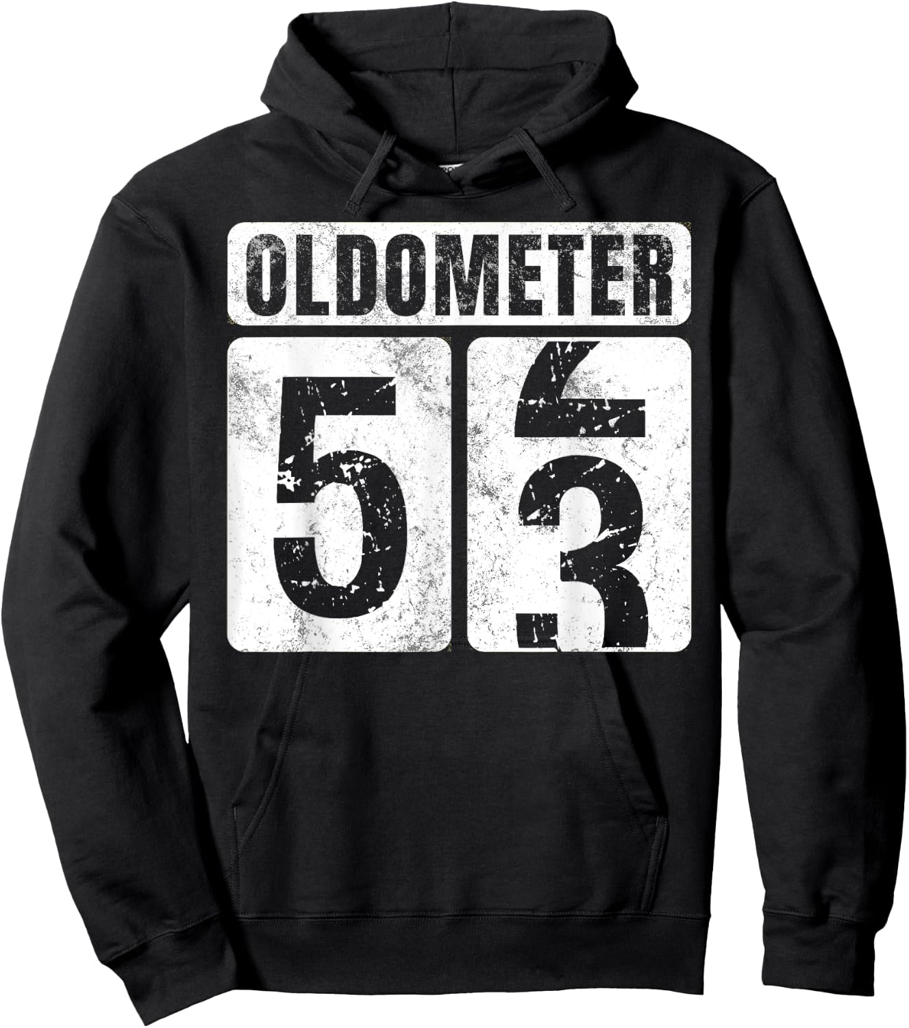 Oldometer 53 Shirt Vintage Funny 53rd Birthday Gift Hoodie - Hoodie | Black