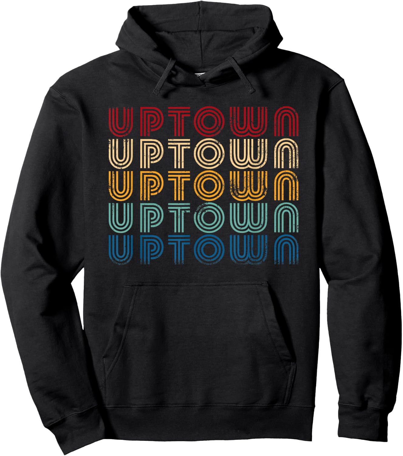 Retro Vintage Uptown New York 1970s 1980s Style Hoodie - Hoodie | Black