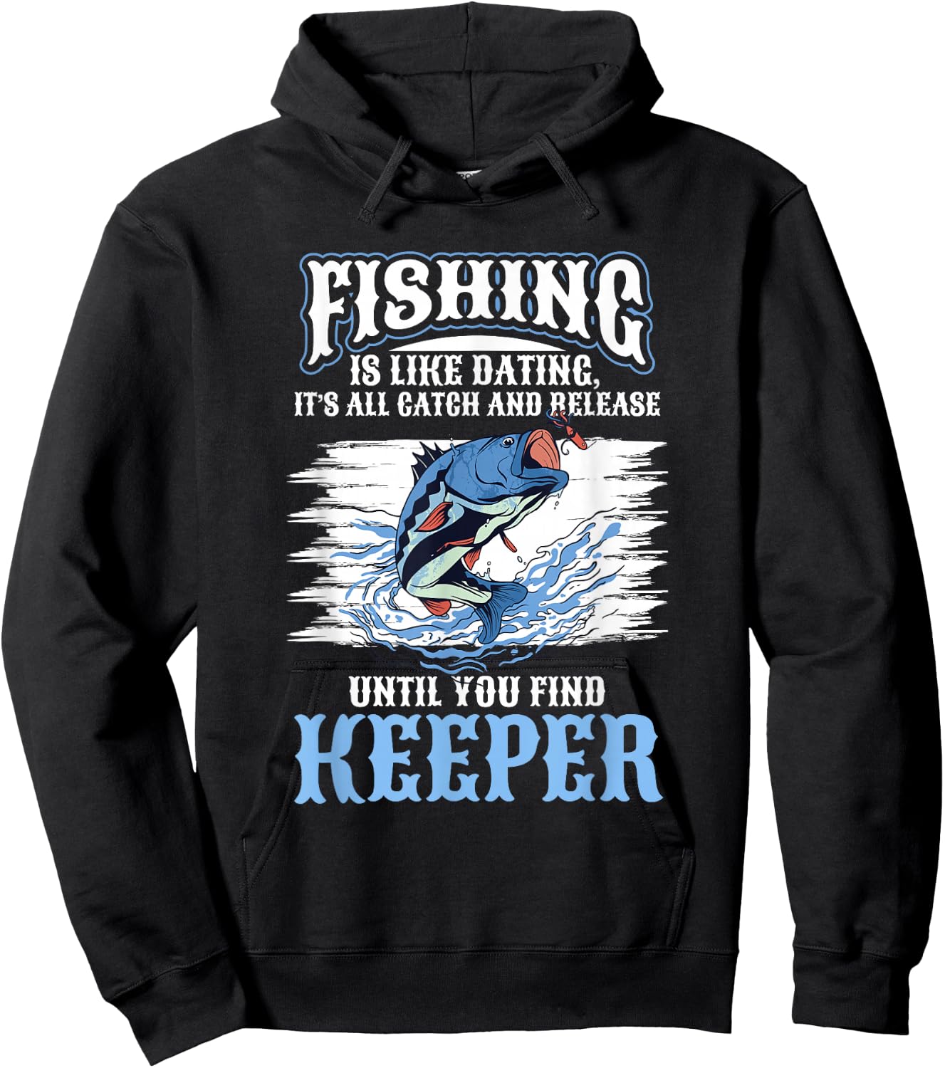 Fishing Fish Fishing is like dating Hoodie - Hoodie | Black