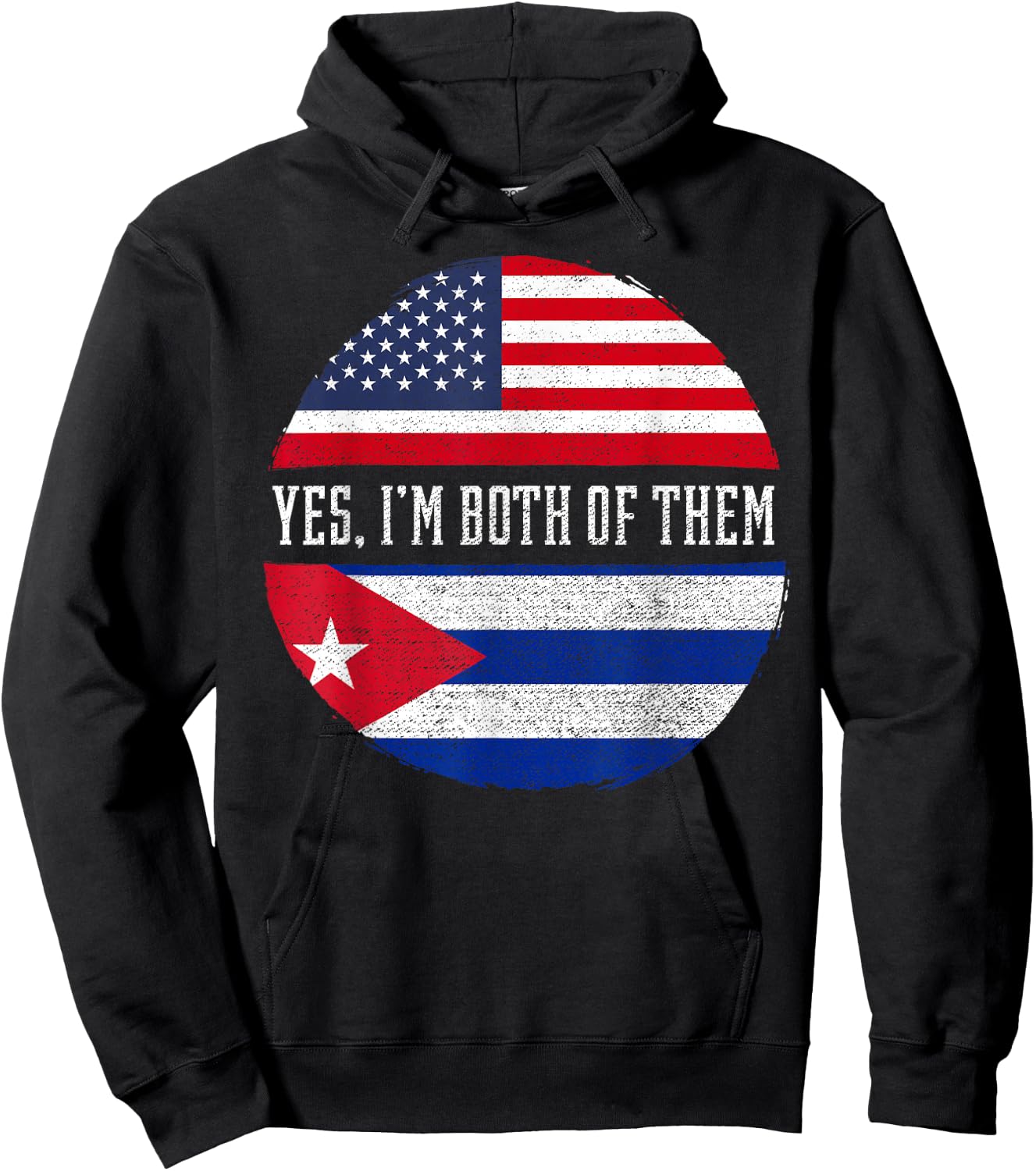 Half American Half Cuban USA Flag Cuba Heritage DNA Hoodie - Hoodie | Black