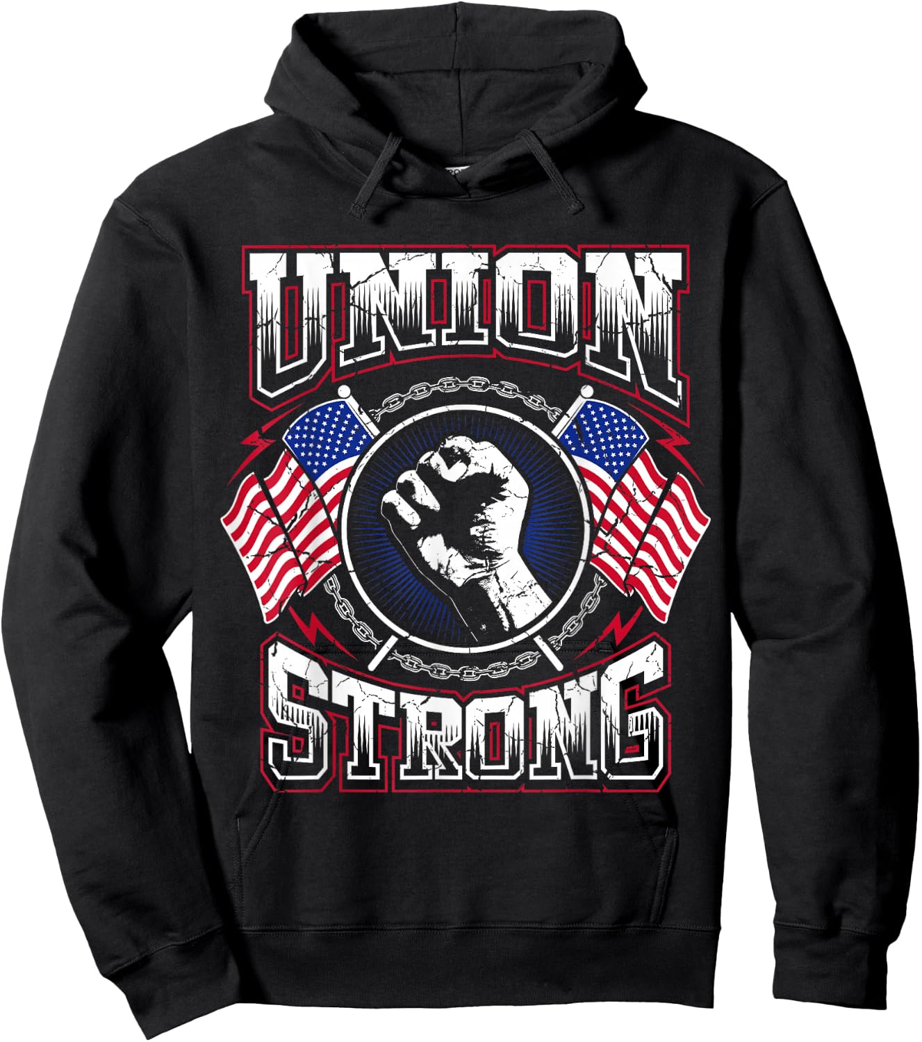 Union Strong Pro-Union Worker | Labor Protest Hoodie - Hoodie | Black