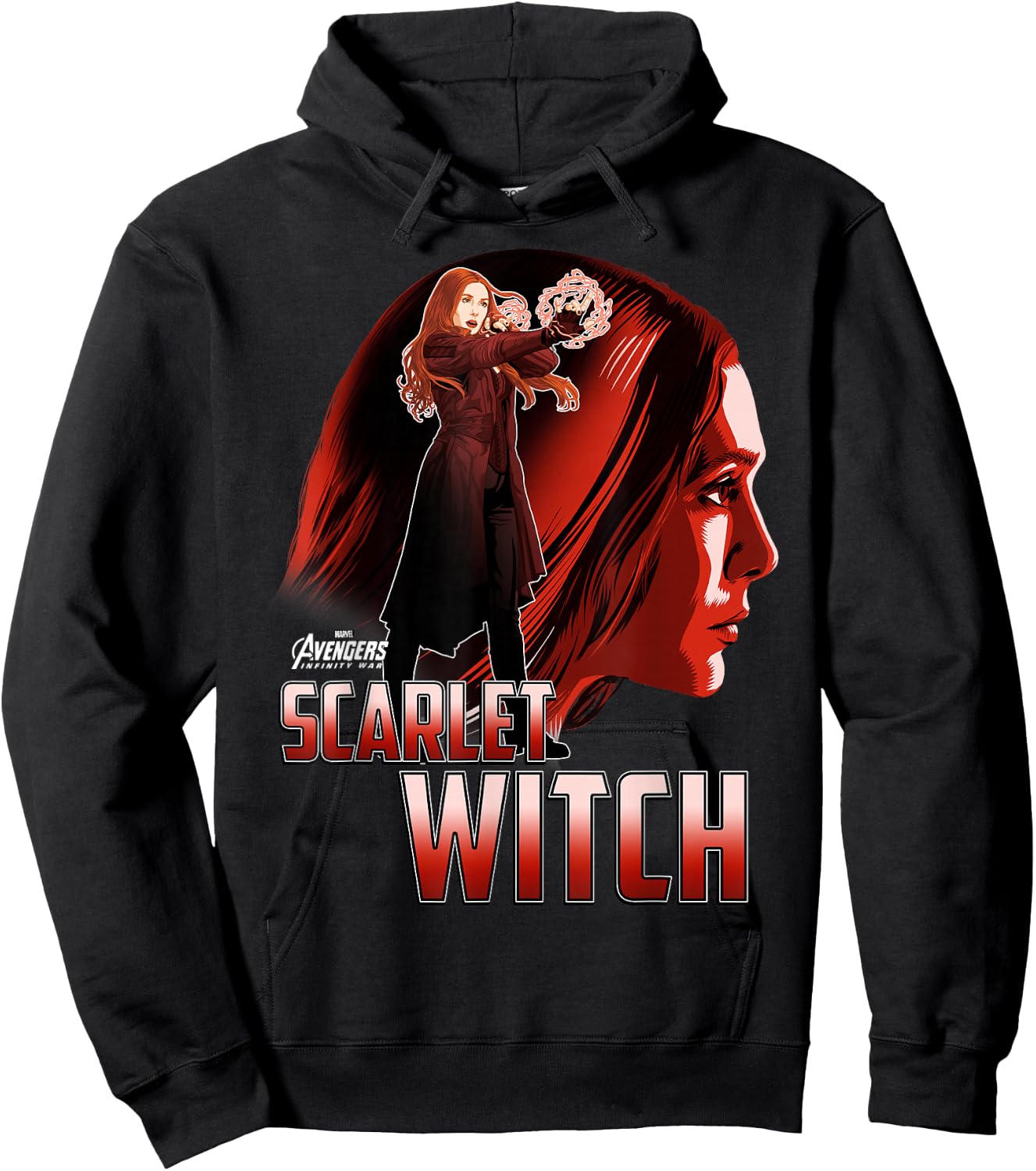 Marvel Infinity War Scarlet Witch Profile Graphic Hoodie - Hoodie | Black
