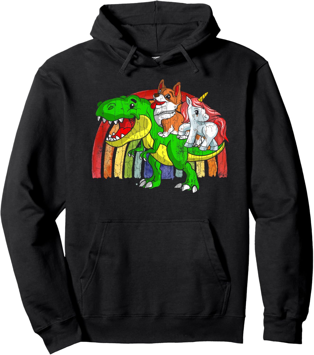 Australian Cattle Dog Unicorn Dinosaur Rex Hoodie - Hoodie | Black