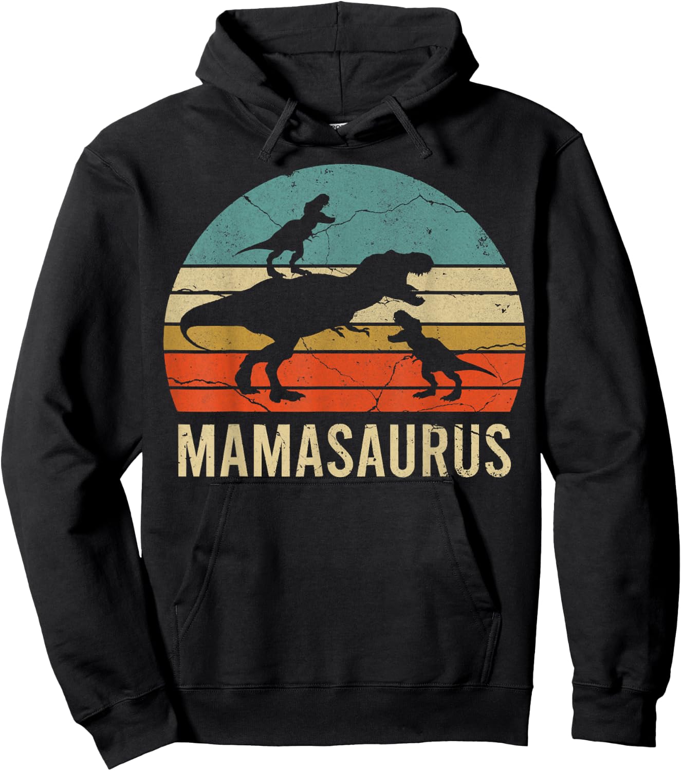 Mommy Mom Mama Dinosaur Funny 2 Two kid Mamasaurus 2020 Gift Hoodie - Hoodie | Black