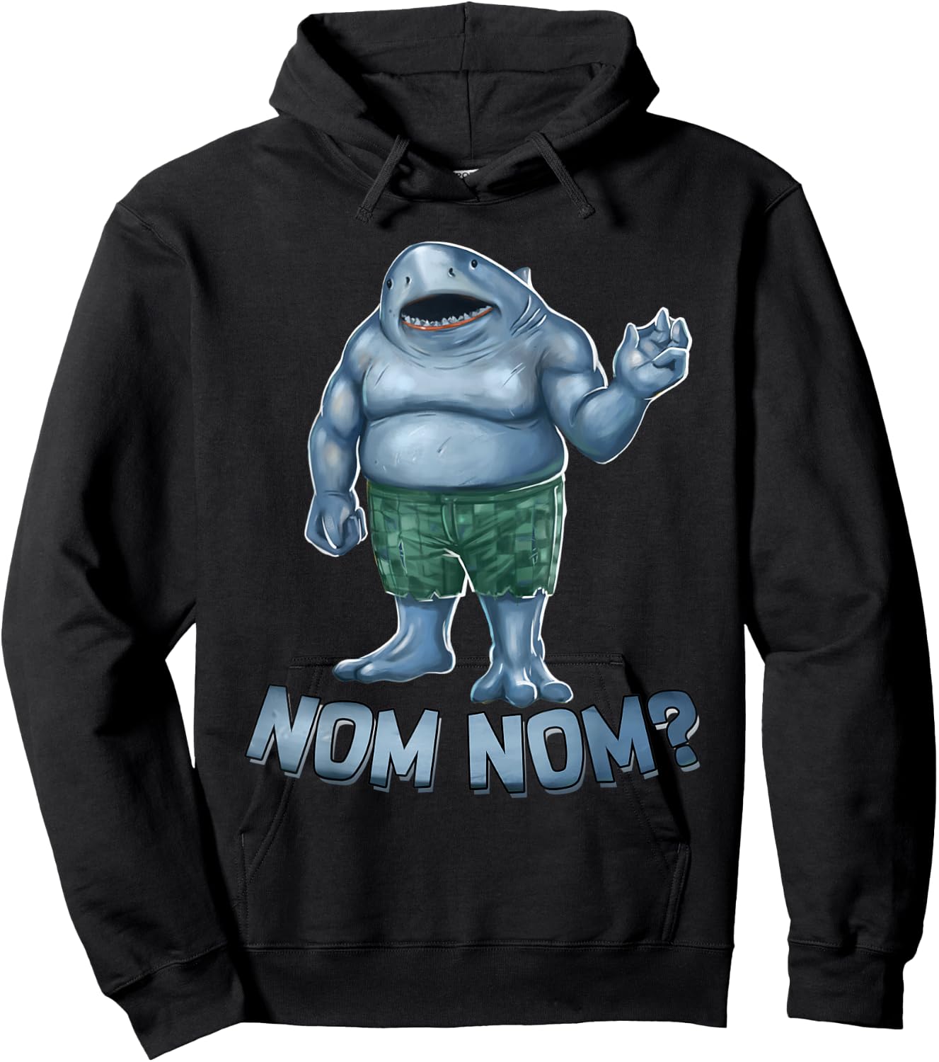 Big Shark In The Squad Nom Nom Funny Movie Character Hoodie - Hoodie | Black