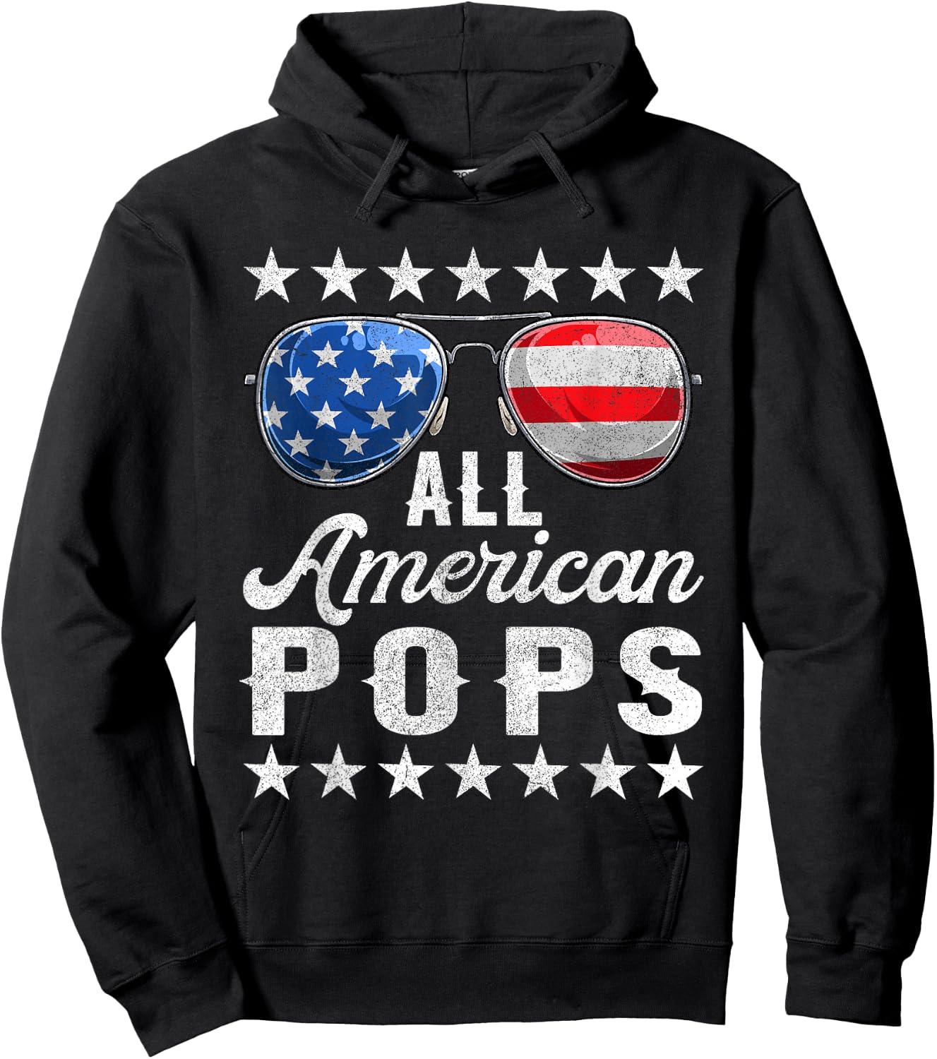 All American Pops Shirts, 4th Of July Matching Outfit Family Hoodie - Hoodie | Black