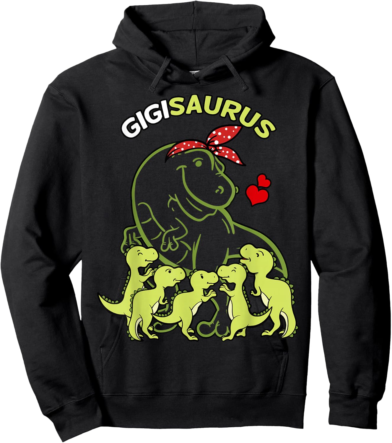 Gigisaurus Gigi 5 Kids Dinosaur Mother's Day Hoodie - Hoodie | Black