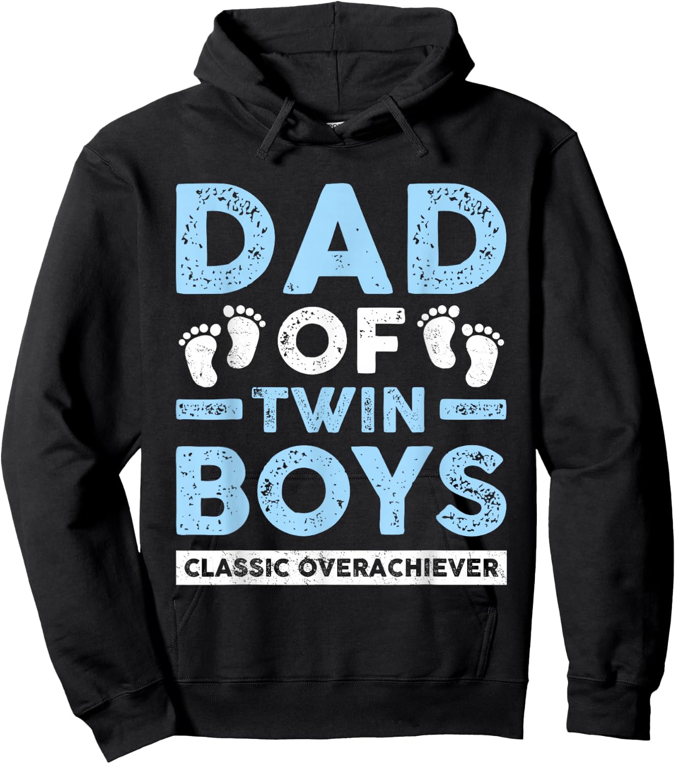 Dad Of Twin Boys Classic Overachiever Funny Twin Dad Father Hoodie - Hoodie | Black