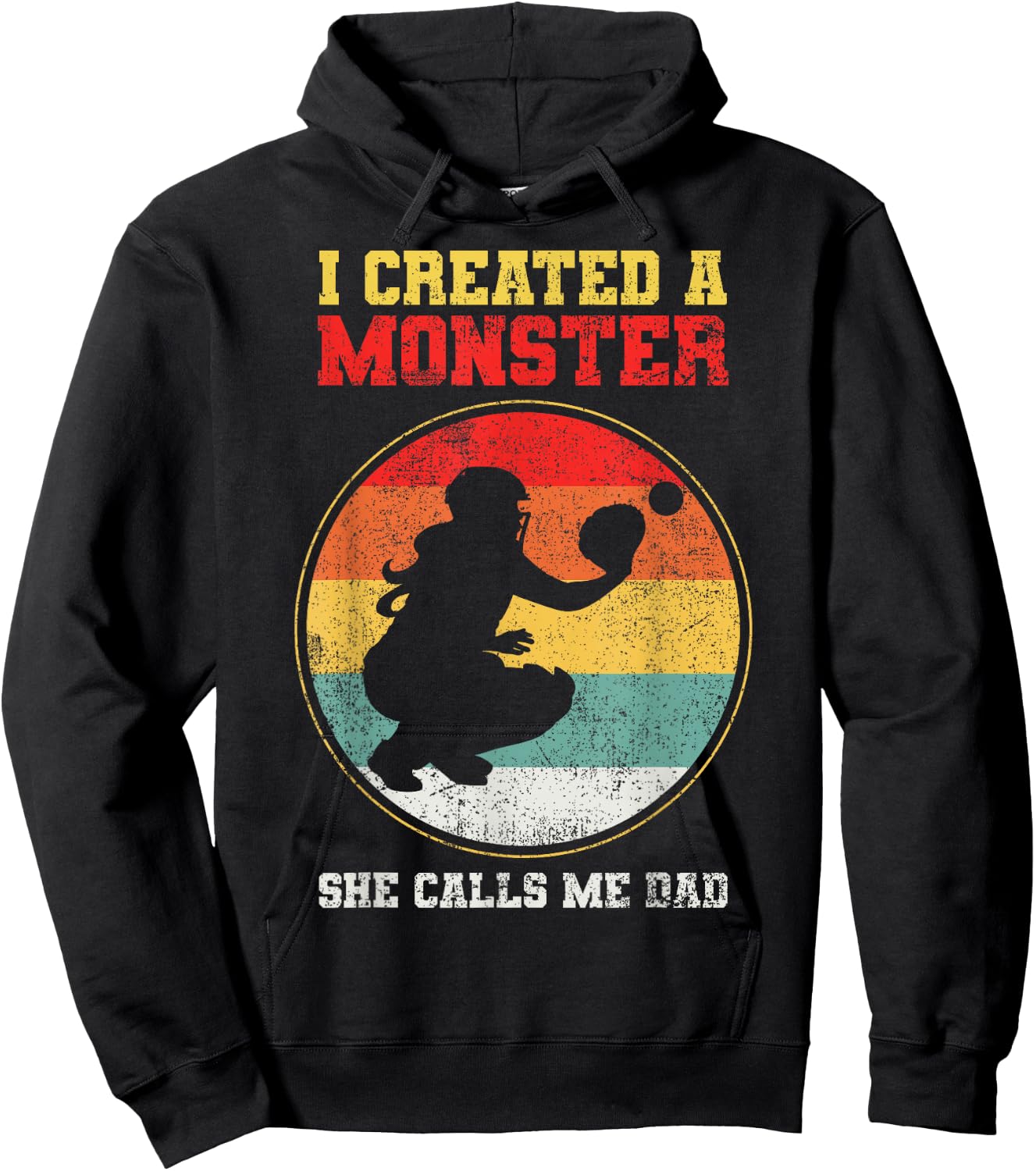 Catcher Softball Dad Father's Day Hoodie - Hoodie | Black