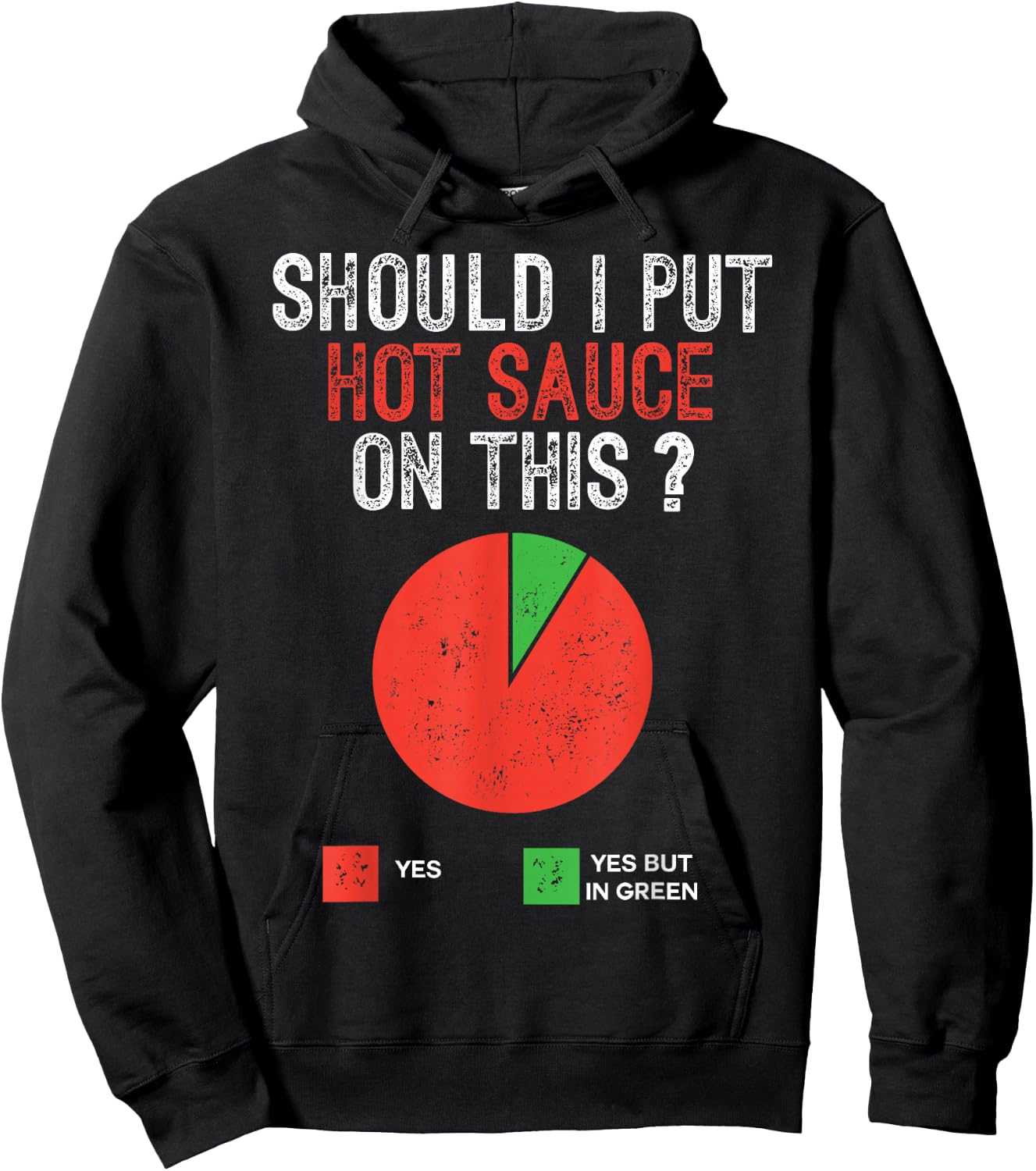 Should I Put Hot Sauce On This Pie Graph Funny Hoodie - Hoodie | Black