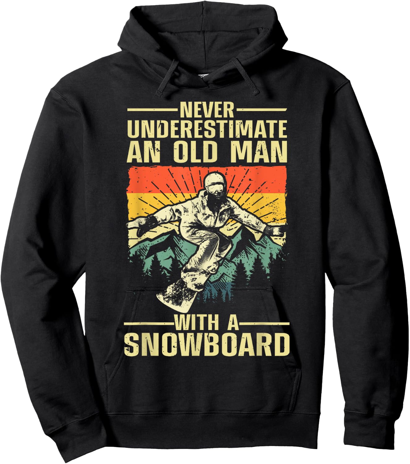 Cool Snowboard Art Men Women Skier Snowboarding Snowboarder Hoodie - Hoodie | Black