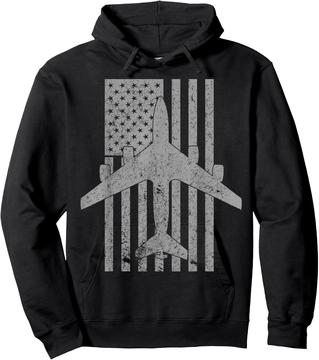 KC-135 Stratotanker Military Aircraft Vintage Flag Hoodie - Hoodie | Black