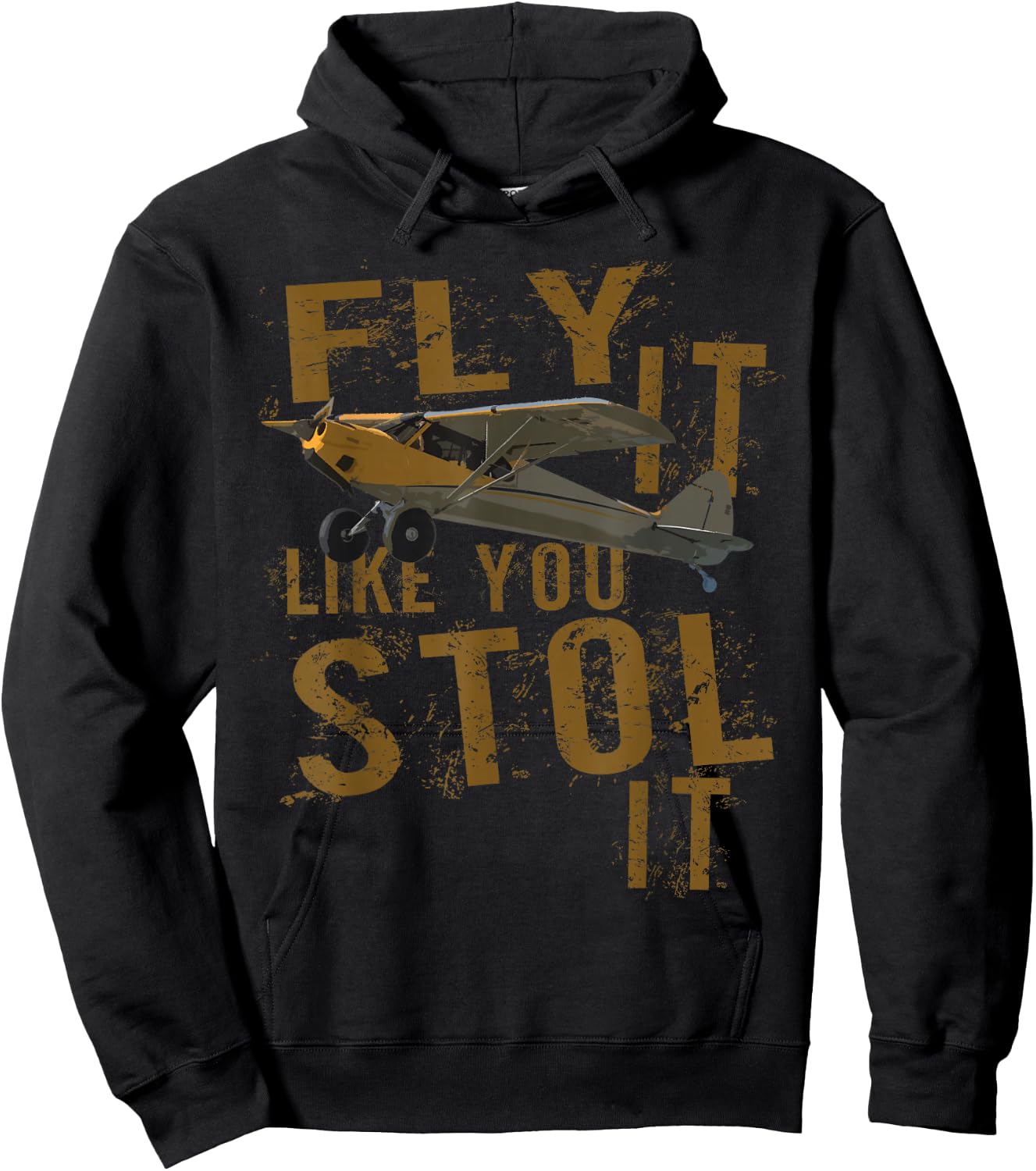 Fly It Like You STOL It | Bushflying Stole Airplane Pilot Hoodie - Hoodie | Black