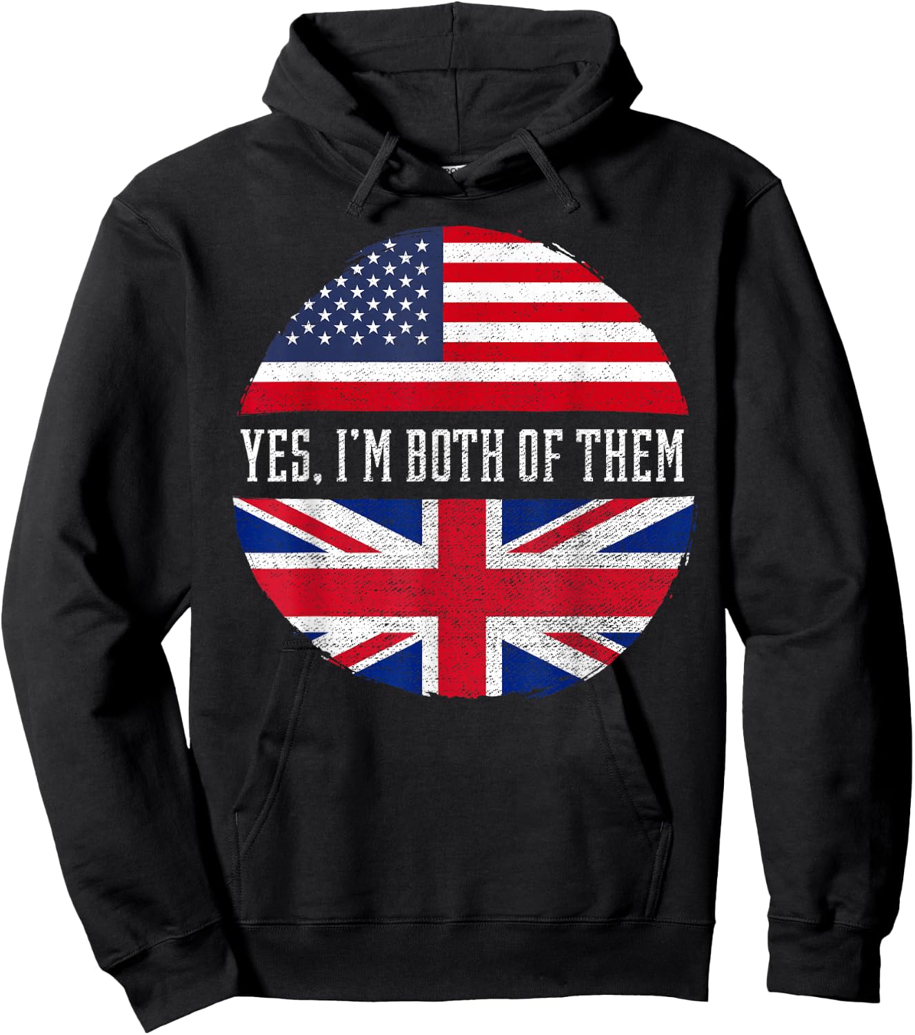 Half American Half British USA Flag United Kingdom Heritage Small Hoodie - Hoodie | Black