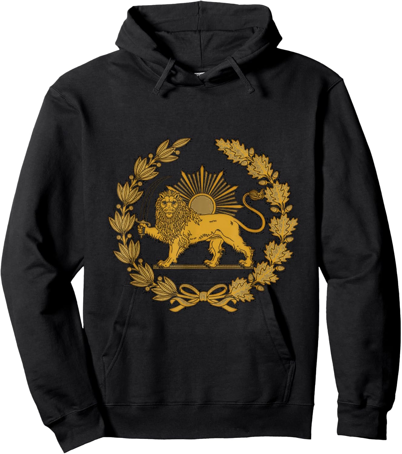 Shir o Khorshid, Lion and Sun, Symbol of Persia Hoodie - Hoodie | Black