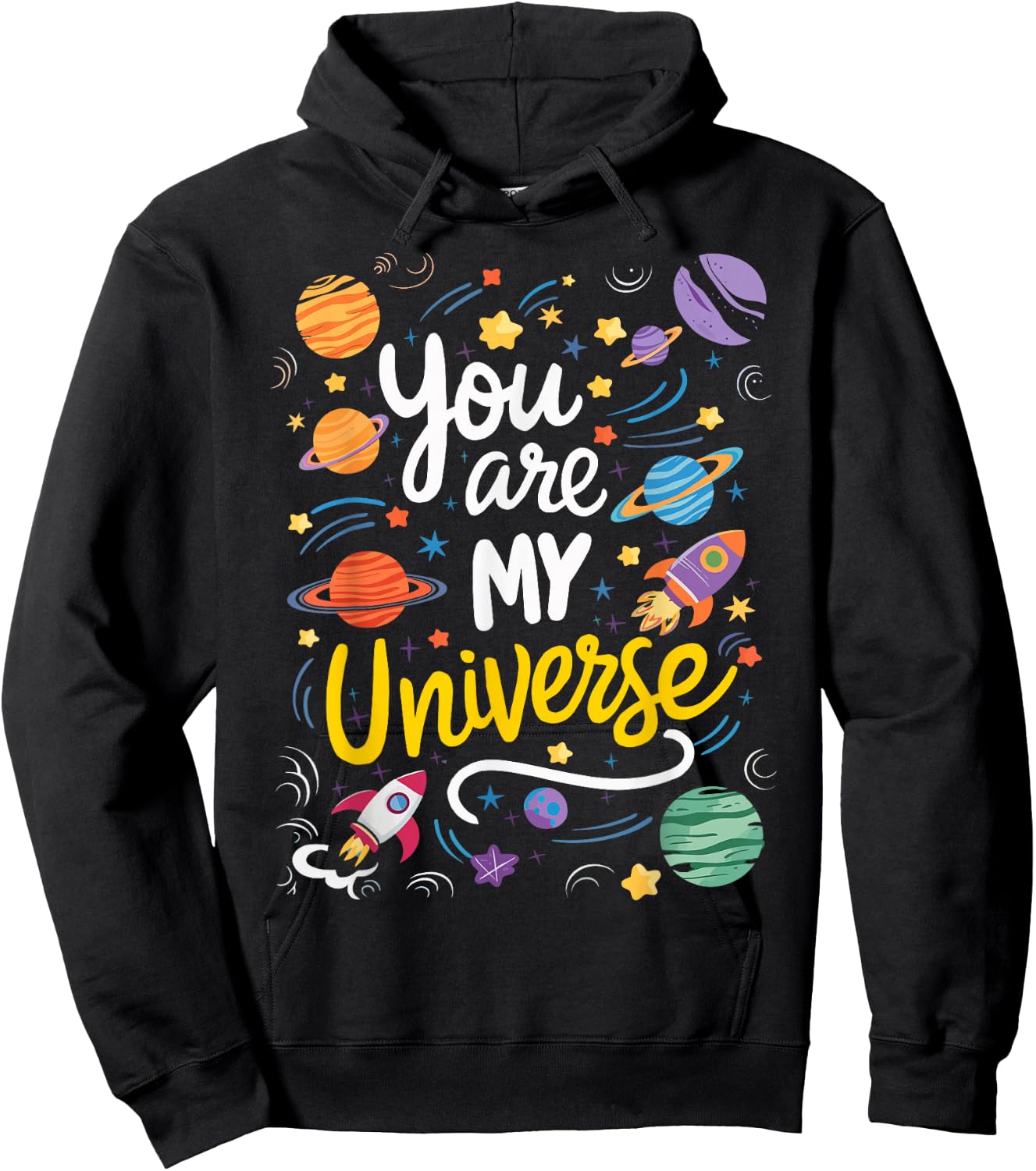You Are My Universe Space Astronaut Valentines Day For Kids Hoodie - Hoodie | Black
