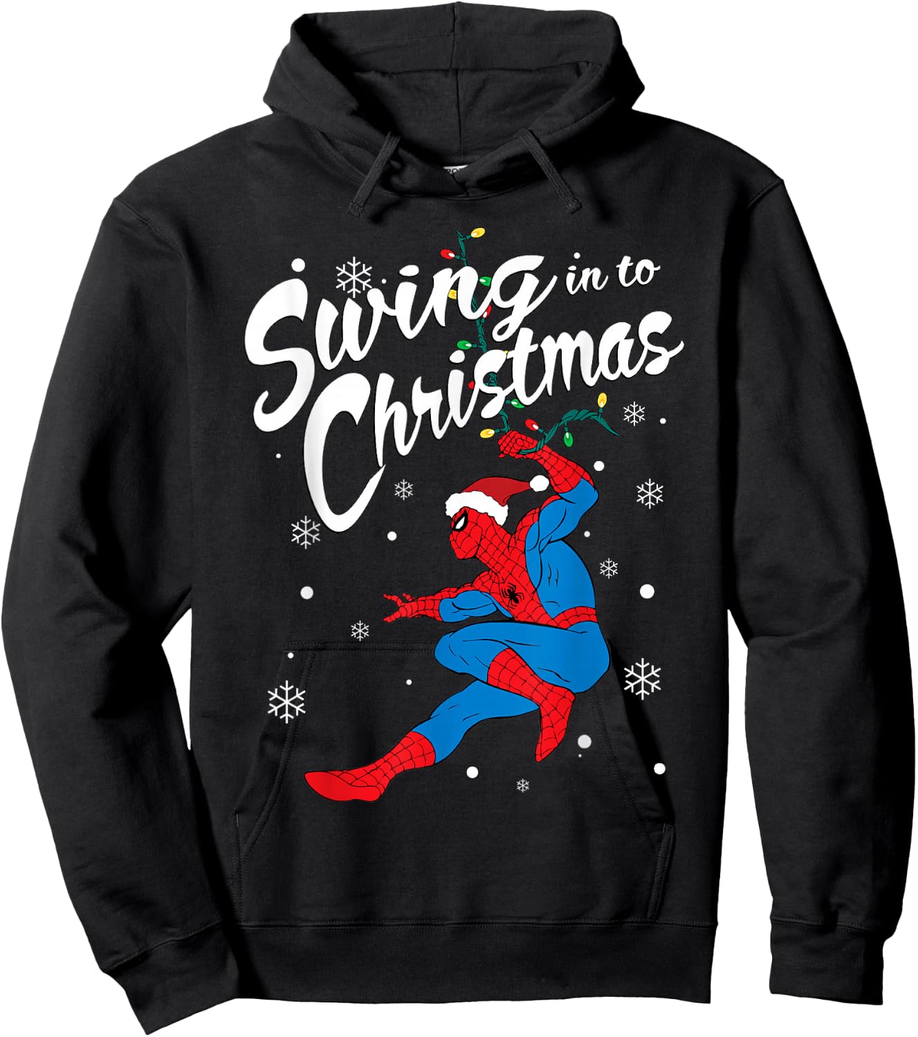 Marvel Spider-Man Swing in to Christmas Hoodie - Hoodie | Black