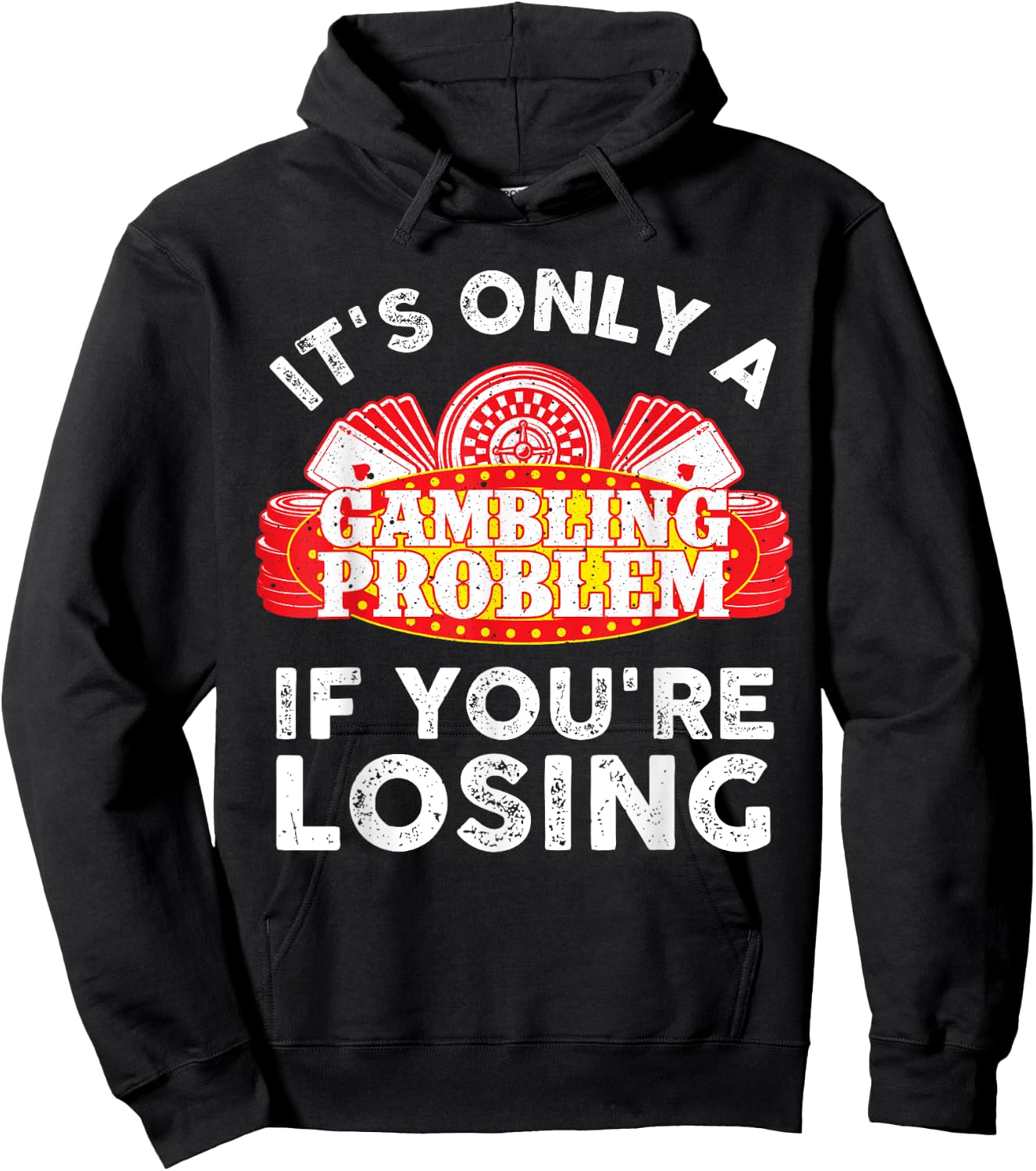 Best Gambling Gifts Gambler Stuff & Accessories -Adults, -Kids Black Cotton 100% Modern Collarless Size S Hoodie - Hoodie | Black