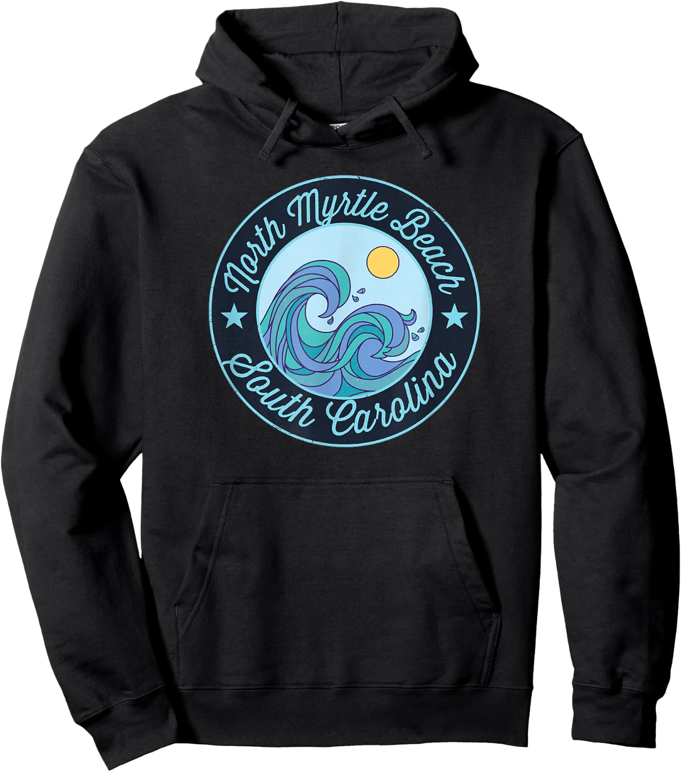 North Myrtle Beach SC South Carolina Souvenir Nautical Surfe Hoodie - Hoodie | Black