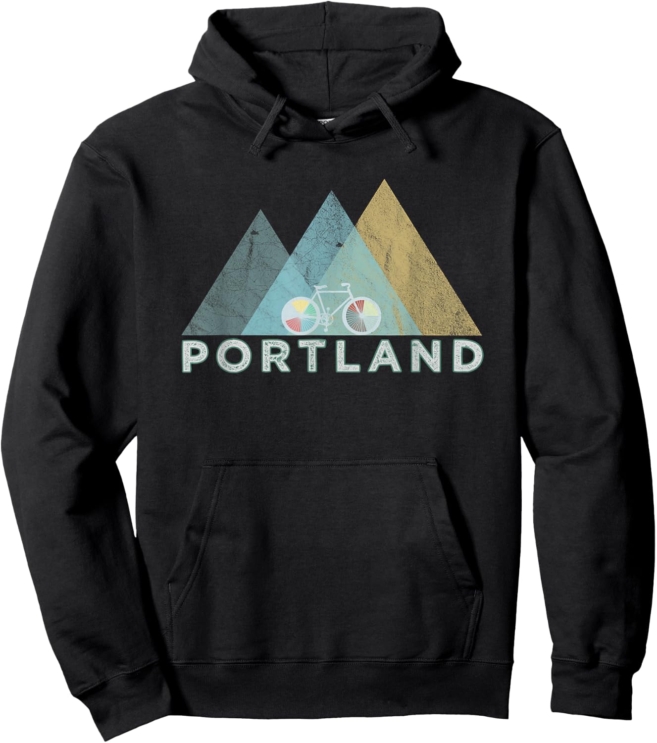 Retro Portland Vintage Bicycle - Oregon Hoodie - Hoodie | Black