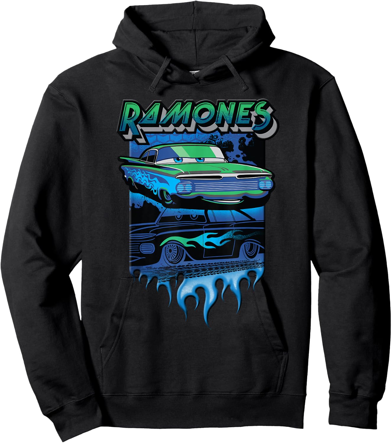 Disney Pixar Cars Ramones Big Flames Hoodie - Hoodie | Black