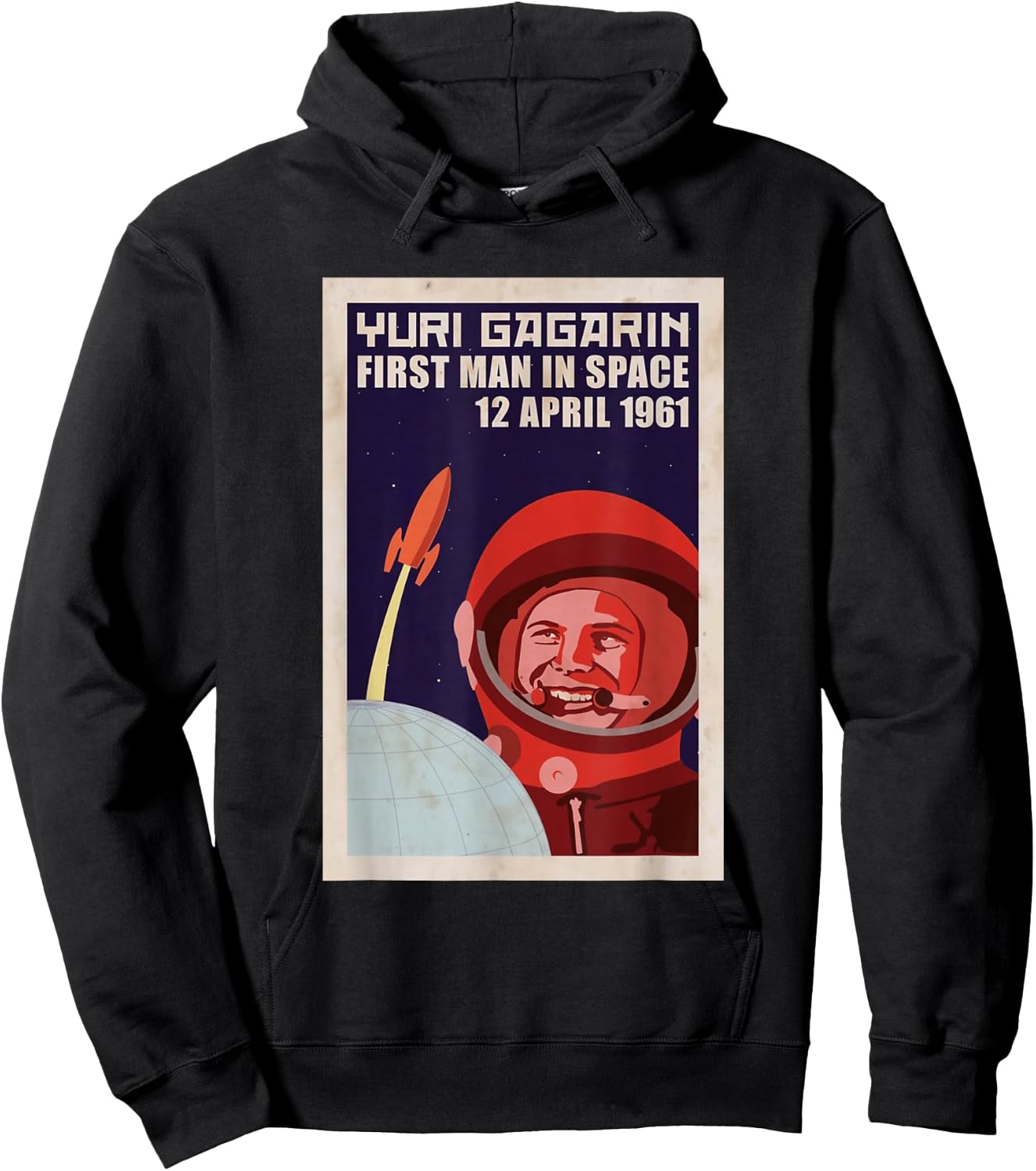 USSR CCCP Astronaut Yuri Gagarin Hoodie - Hoodie | Black