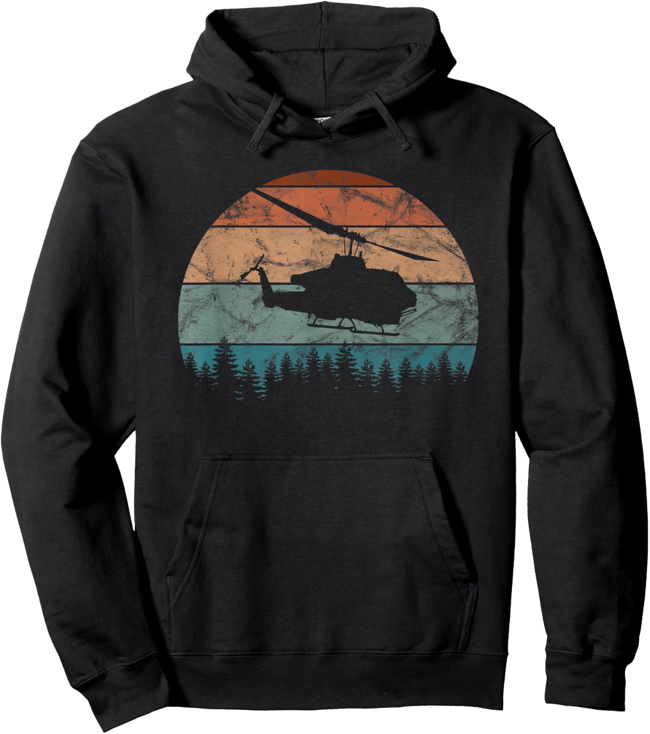 AH-1 Cobra Helicopter Retro Vintage Hoodie - Hoodie | Black