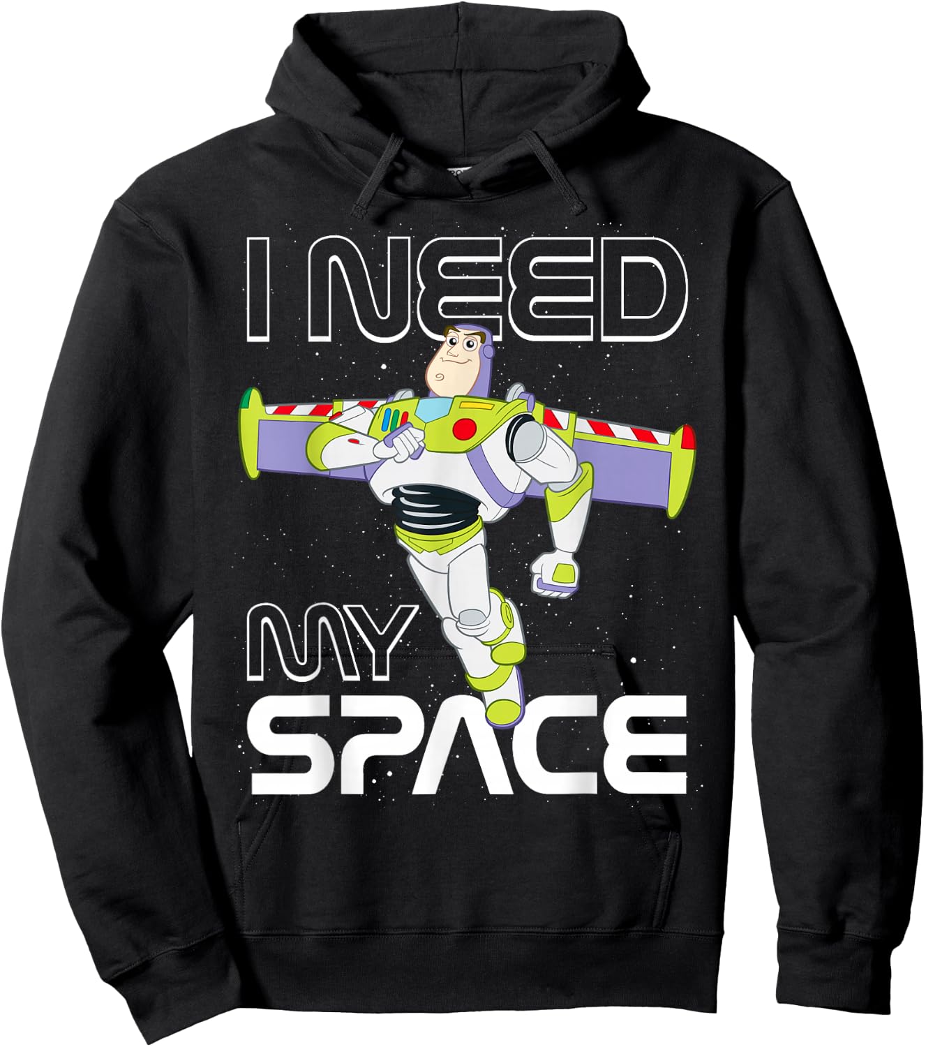 Disney Pixar Toy Story Buzz Lightyear I Need My Space Logo Hoodie - Hoodie | Black