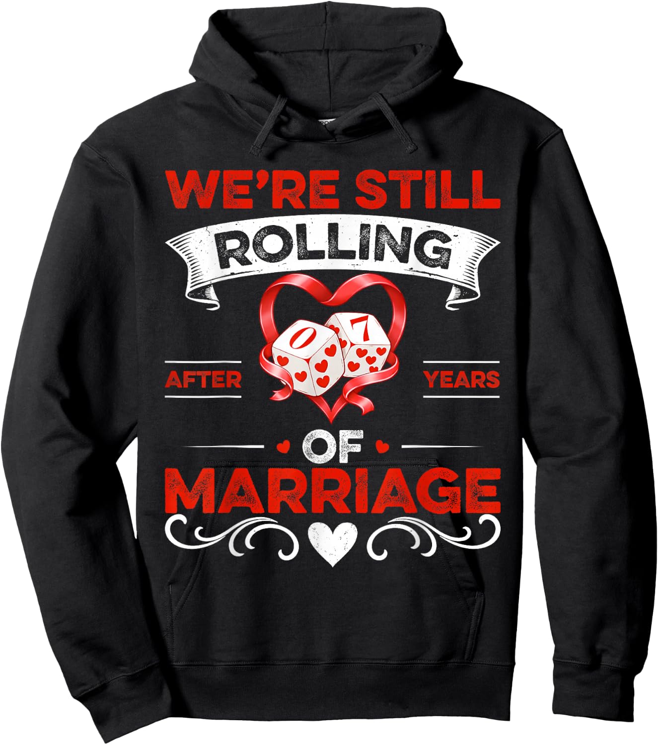 We're Still Rolling After 7 Year of Marriage 7th Anniversary Hoodie - Hoodie | Black