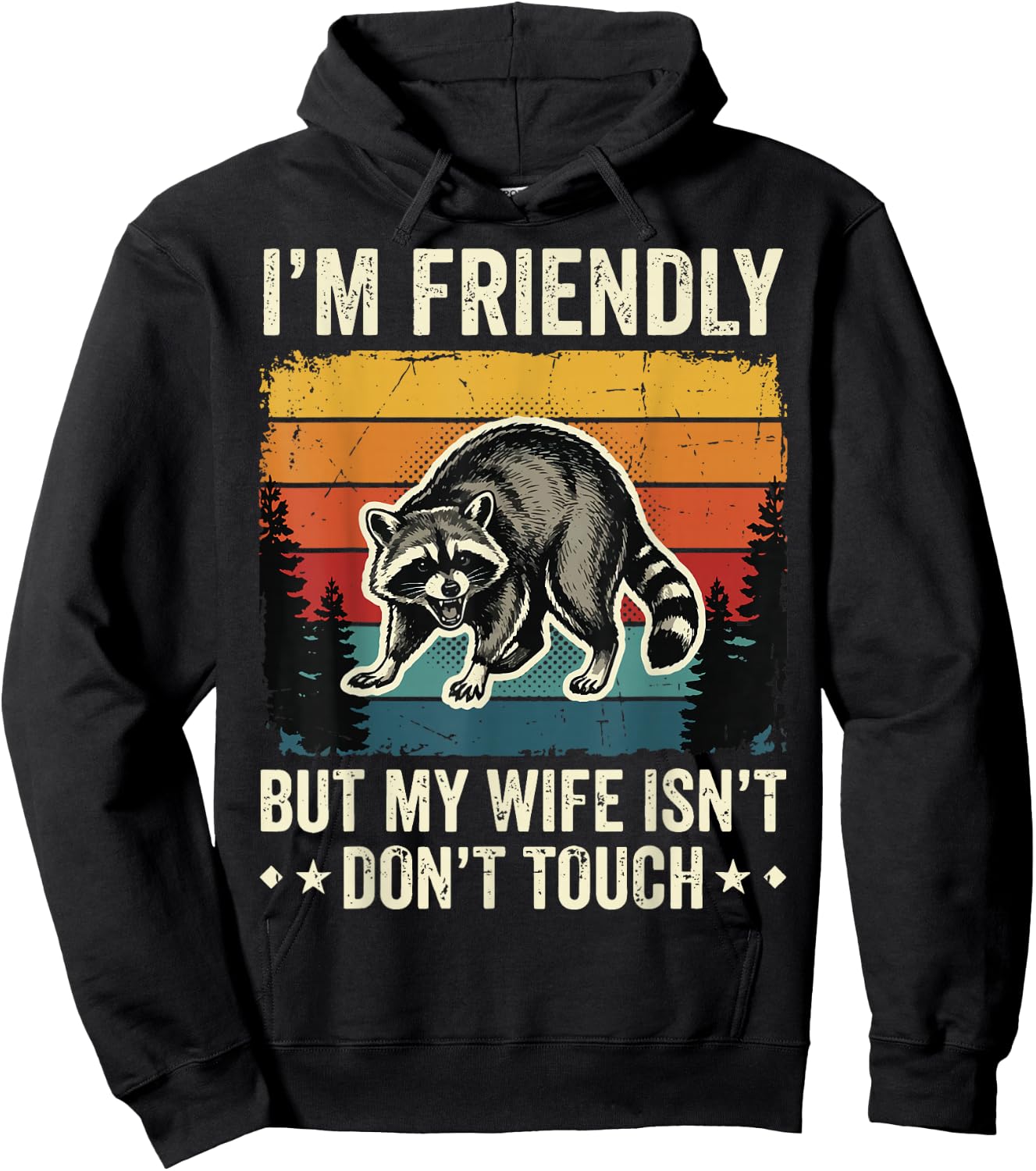 I'm Friendly But My Wife Isn't Don't Touch Hoodie - Hoodie | Black