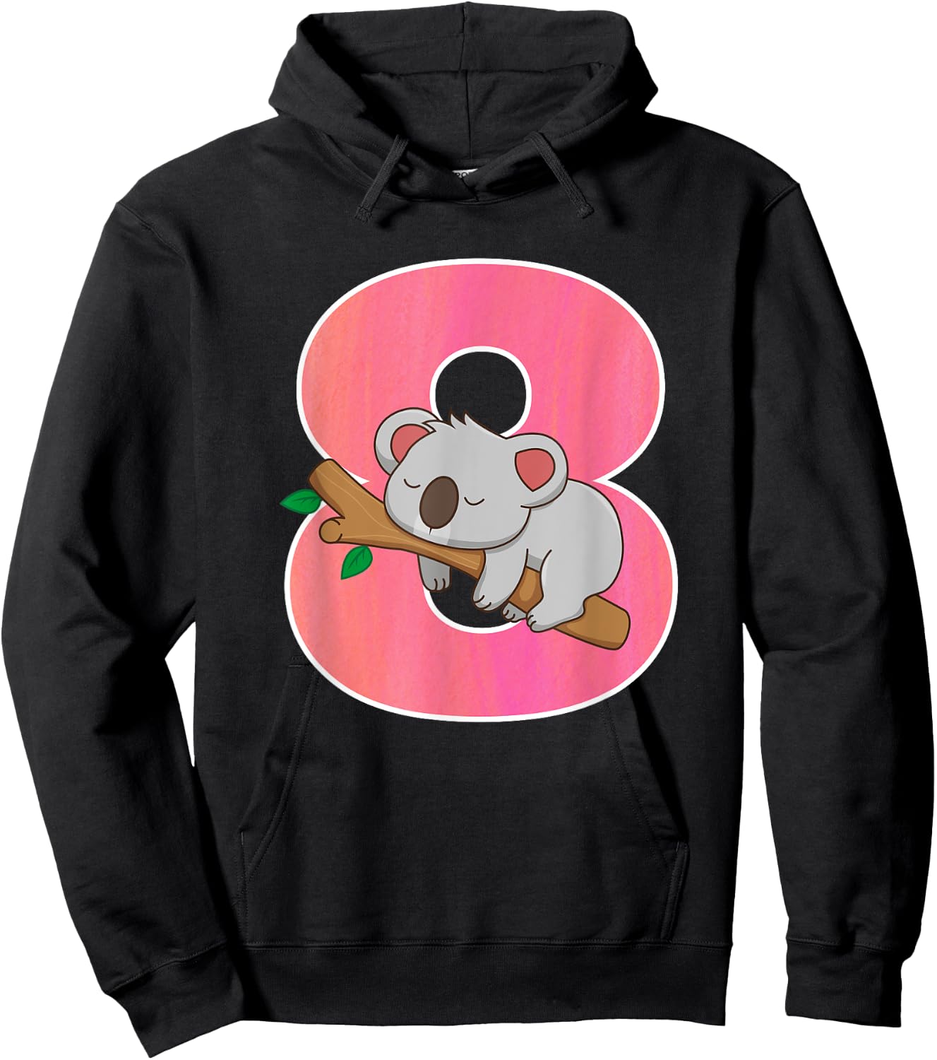 Koala Bear Girls 8th Birthday Turning 8 Koala Birthday Hoodie - Hoodie | Black