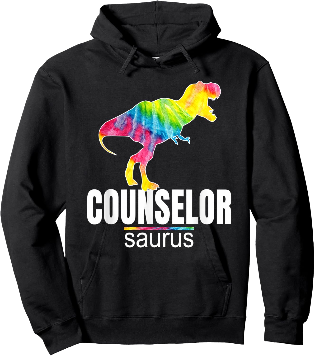 Counselorsaurus Dinosaur Funny Counselor Back-School Cute Hoodie - Hoodie | Black