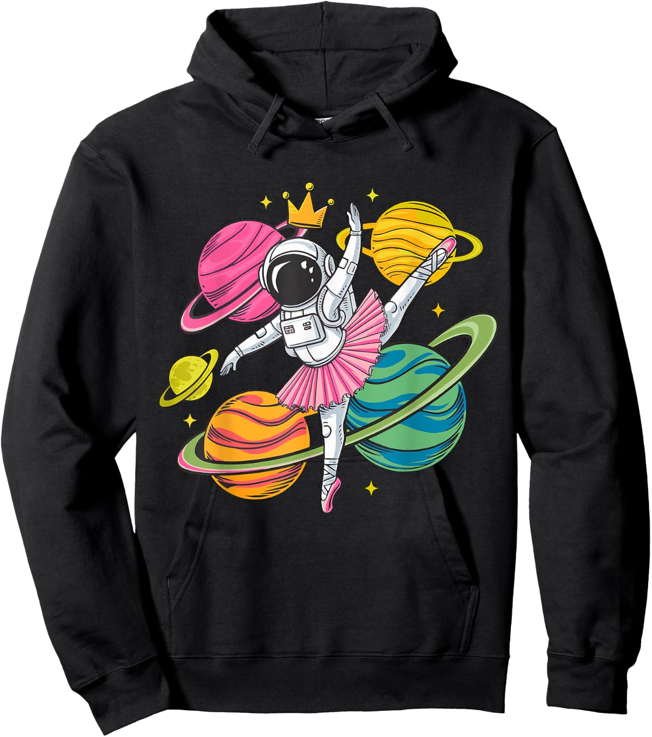 Ballerina Astronaut Space Dancing Dance Girl Hoodie - Hoodie | Black