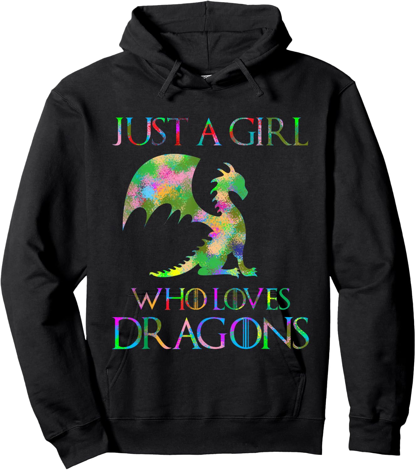 Just A Girl Loves Dragons Designs Hoodie - Hoodie | Black