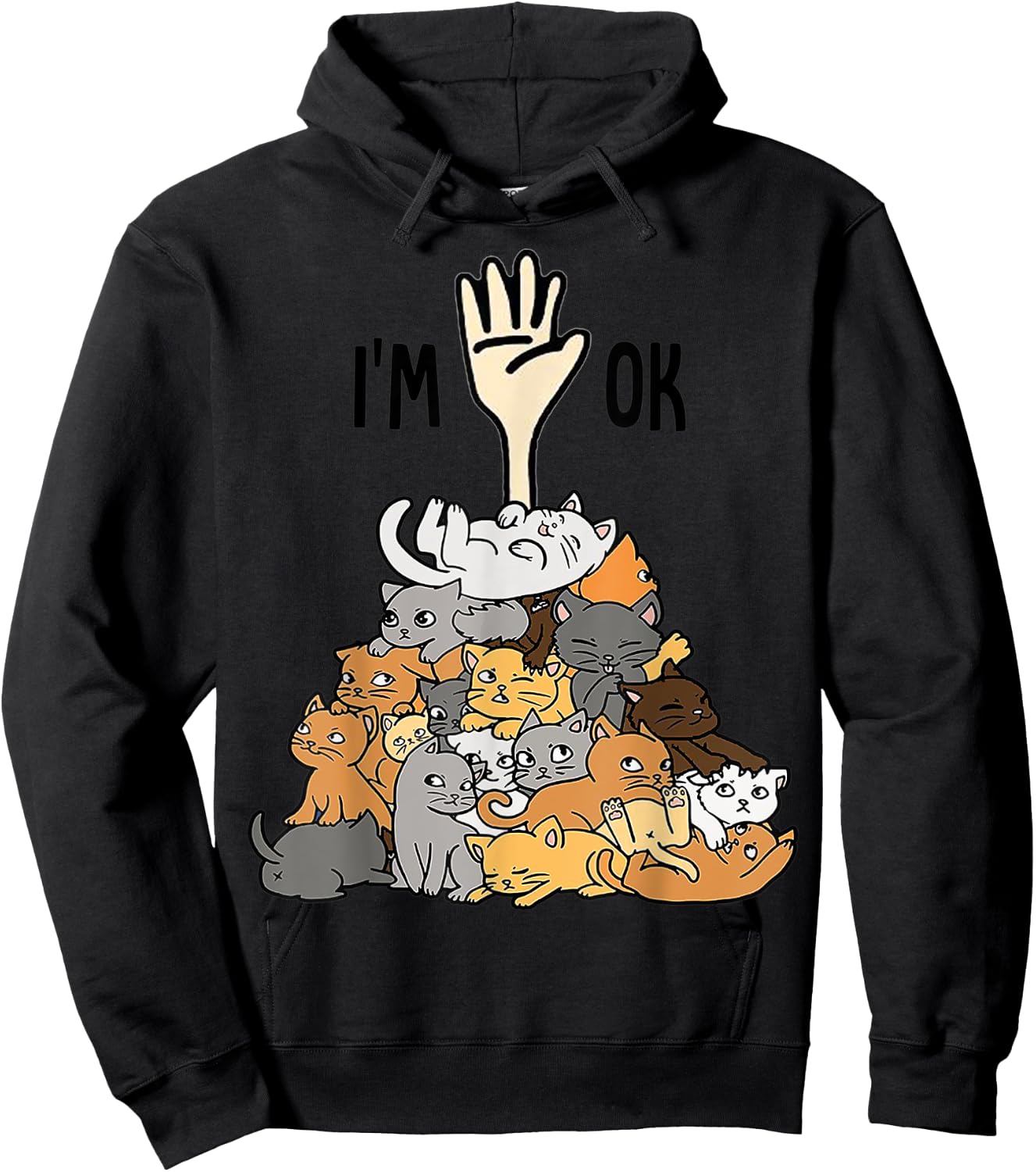 Full of cats I'm ok cat lover Women Hoodie - Hoodie | Black