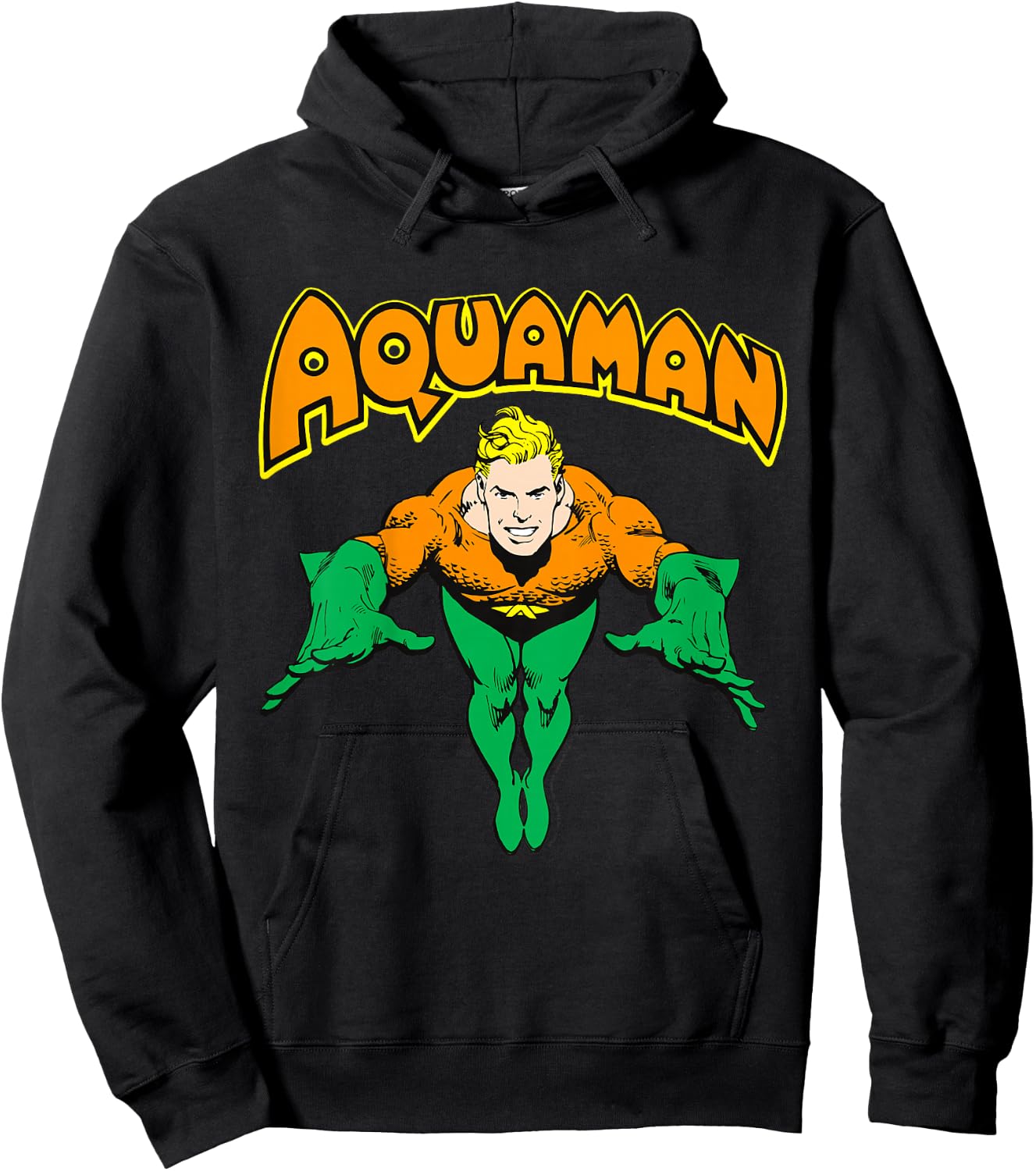 Kids DC Comics Aquaman Vintage Portrait Logo Hoodie - Hoodie | Black