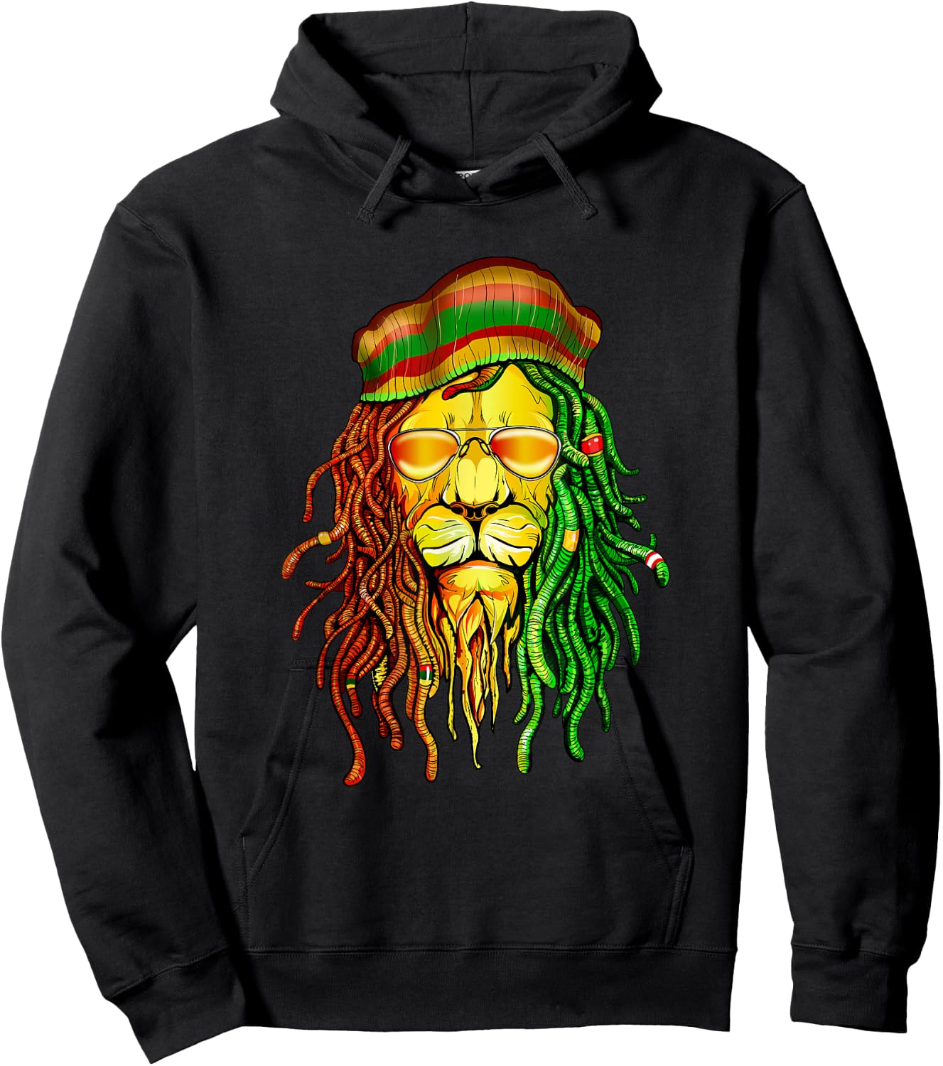 Reggae Music lovers , Jamaican Lion Hoodie - Hoodie | Black