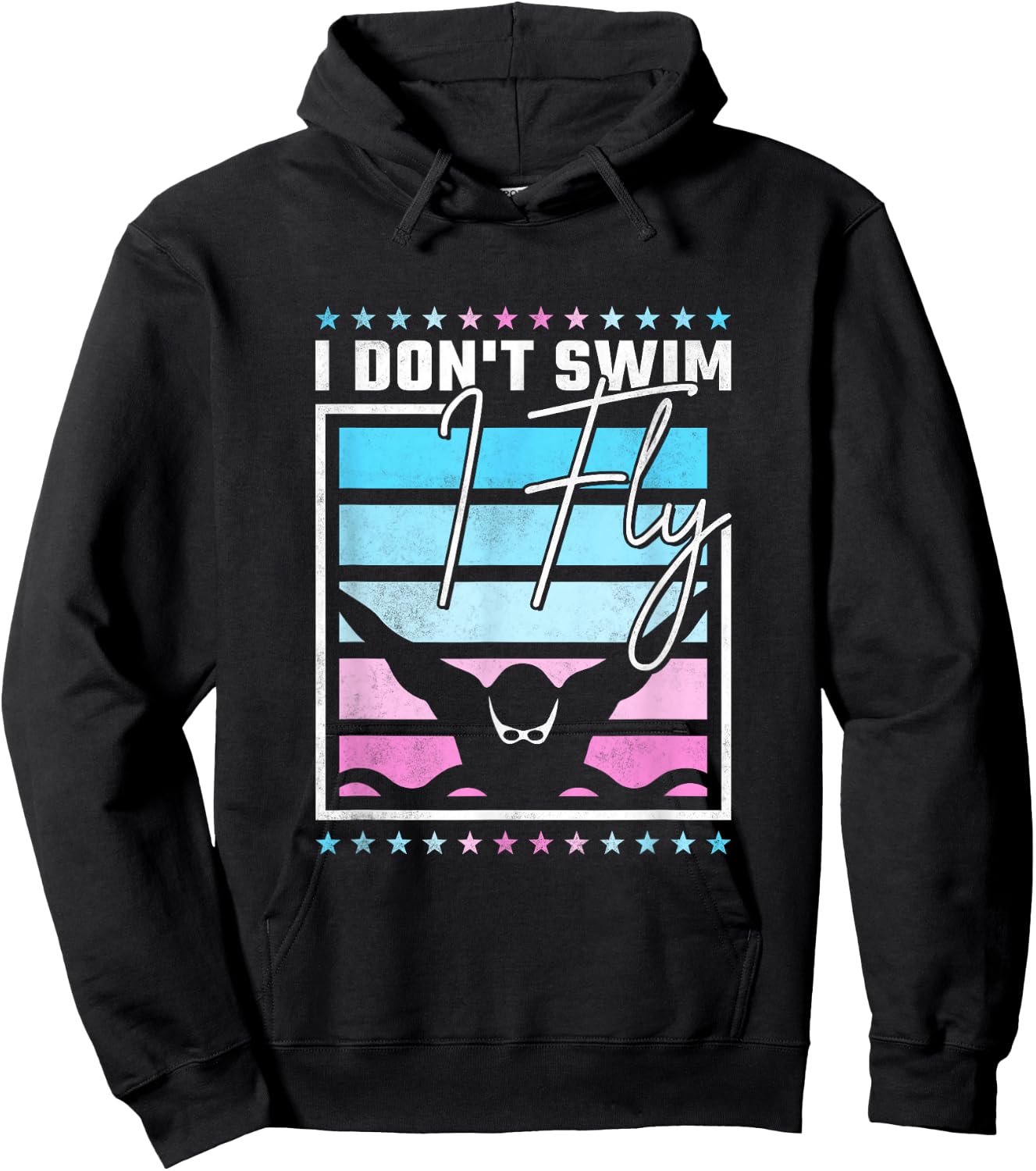 I Don't Swim I Fly, Swimming Hoodie - Hoodie | Black