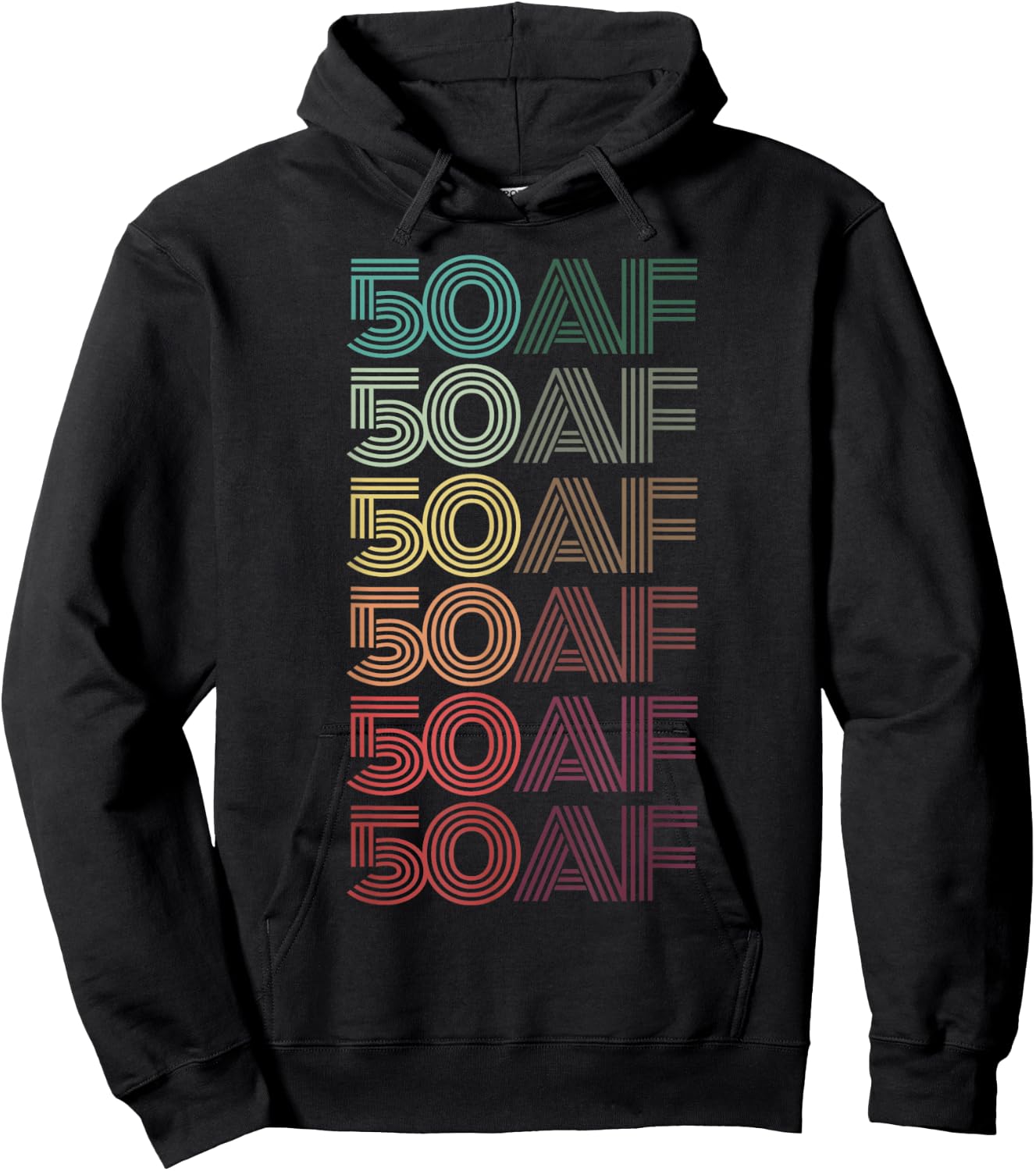 Retro 50 AF Vintage 50th Birthday Hello Fifty 1975 Fifties Hoodie - Hoodie | Black