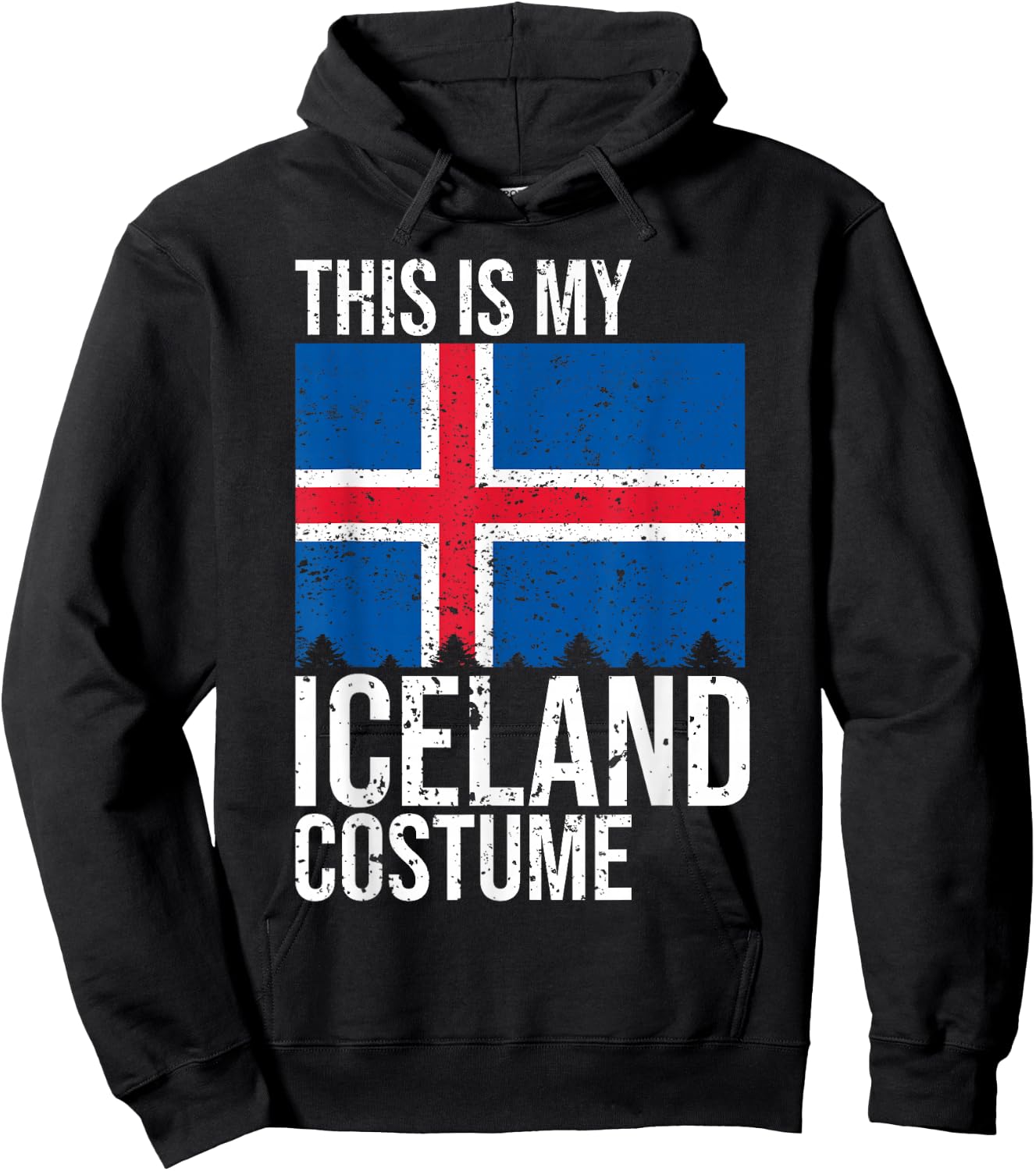 Vintage This Is My Iceland Flag Costume for Halloween Hoodie - Hoodie | Black