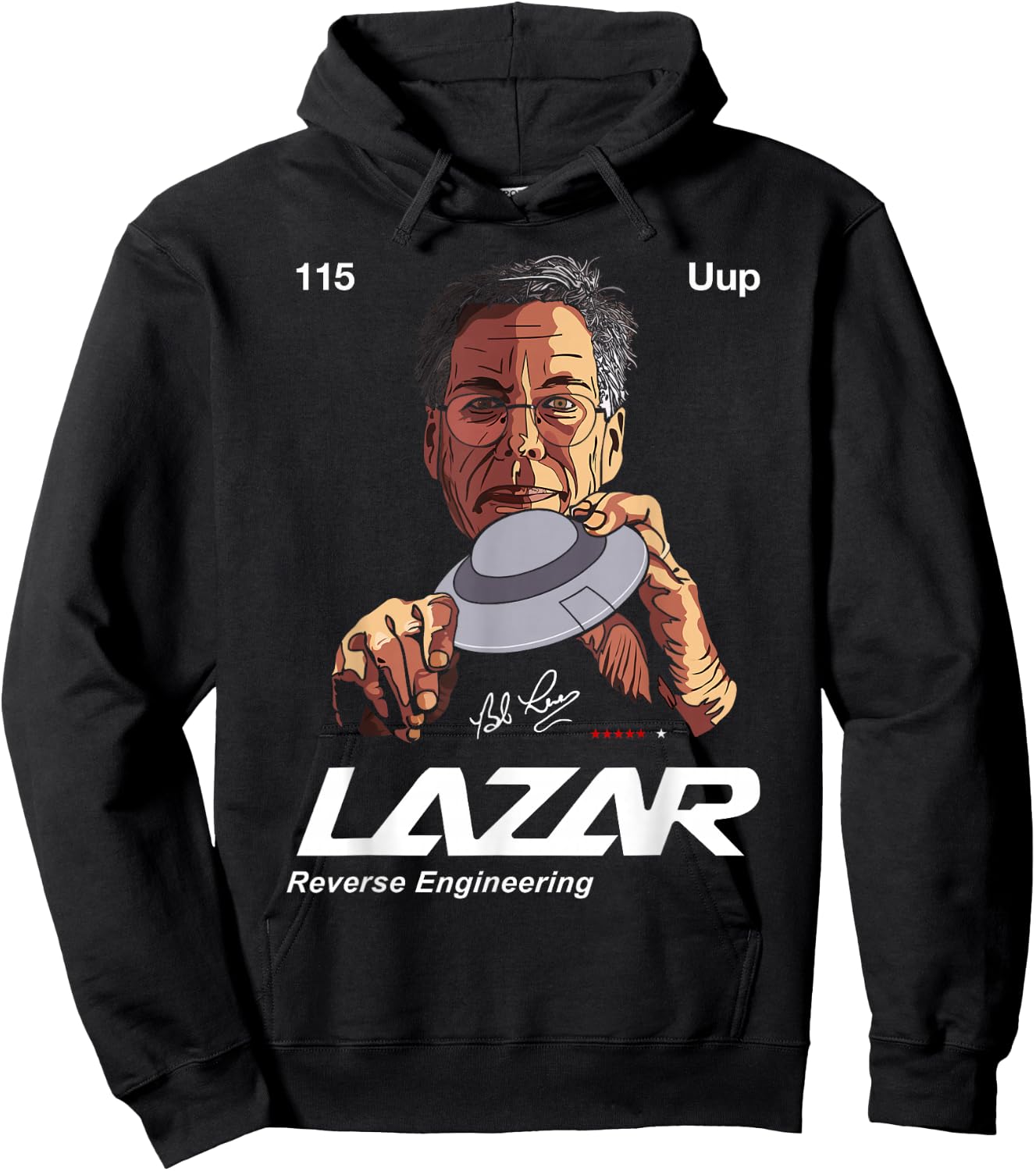Bob Lazar Area 51 Reverse Engineering , -Adult, Black, Small, Short Sleeve, Classic Fit, Cotton 100% Hoodie - Hoodie | Black