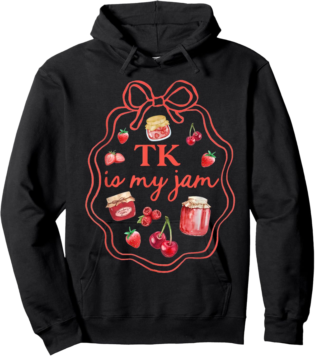 TK is My Jam Strawberry Back to School Girls Teachers Hoodie - Hoodie | Black