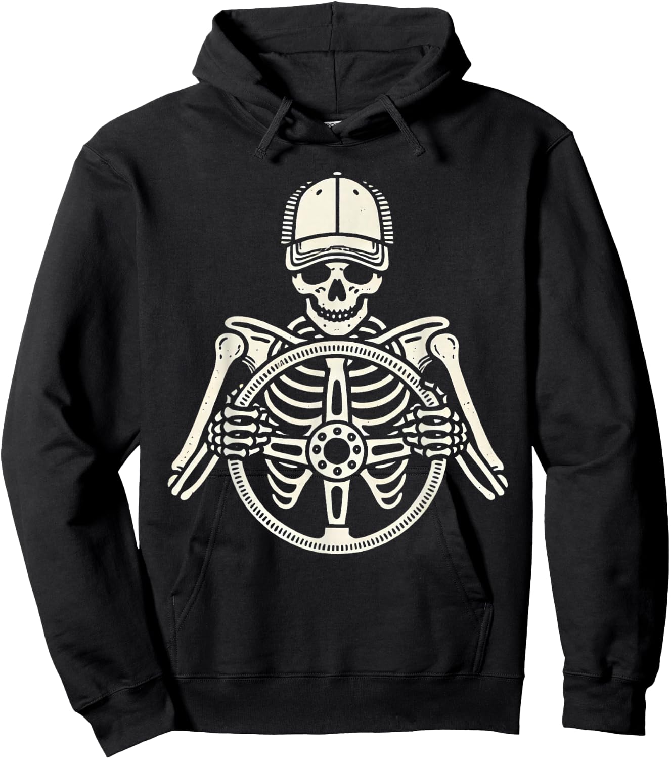 Funny Truck Driver Skeleton Trucker Long Distance Trucking Hoodie - Hoodie | Black