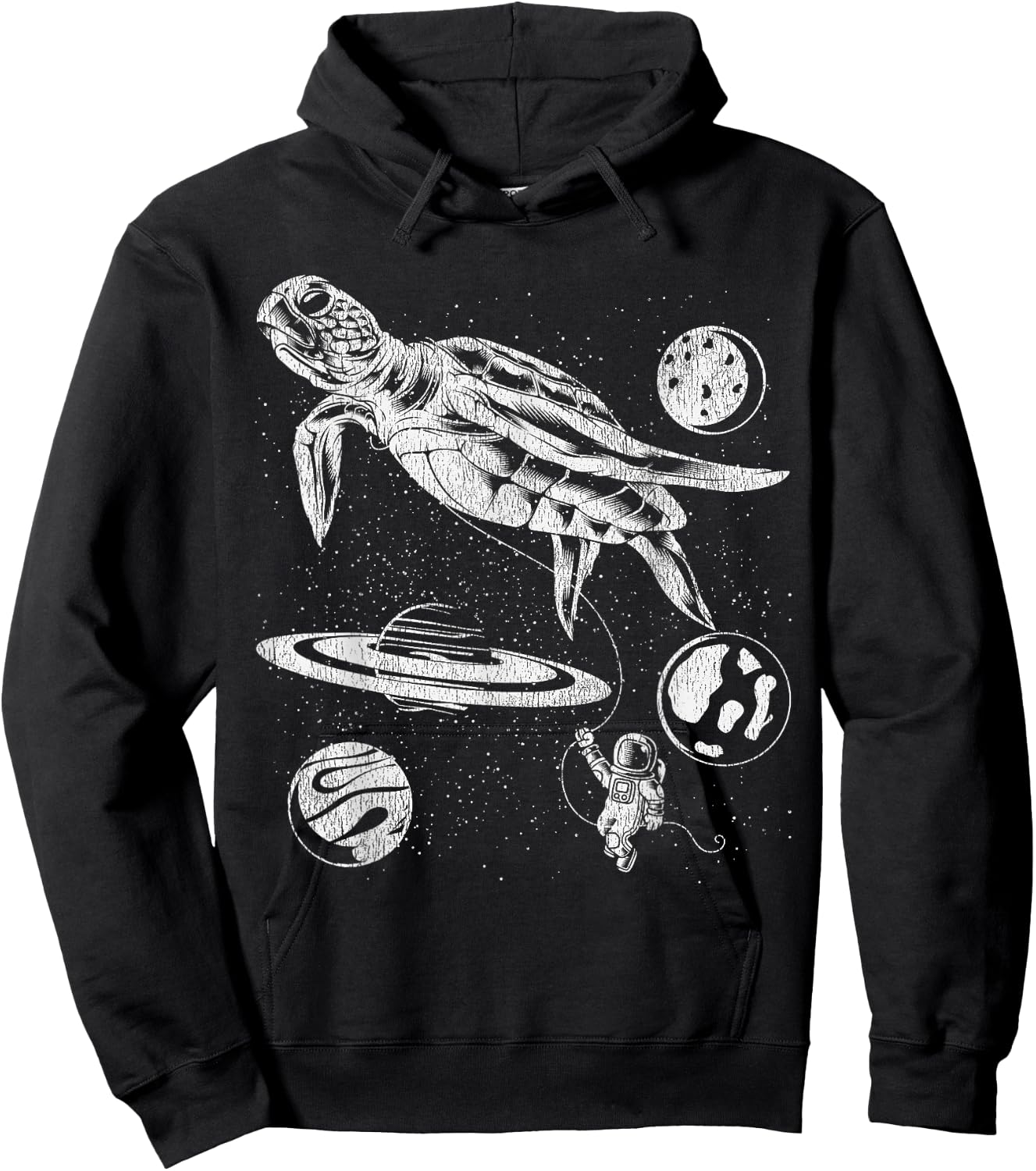 Space Turtle Space Universe Planets Astronaut Hoodie - Hoodie | Black